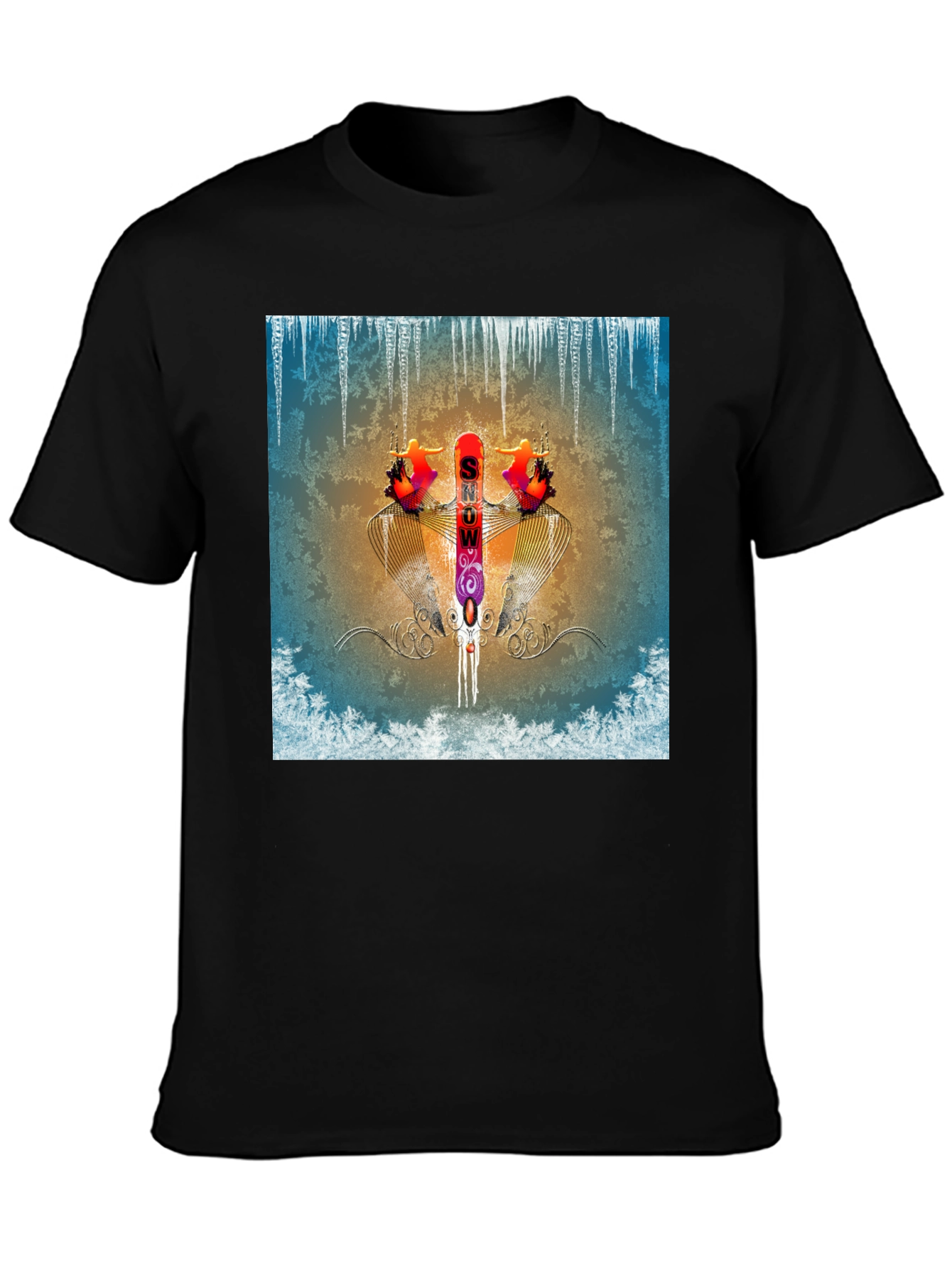 Abstract Graphic Print Tee - Winter Snow