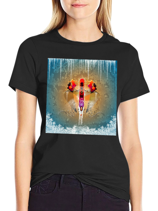 Abstract Graphic Print Tee - Winter Snow
