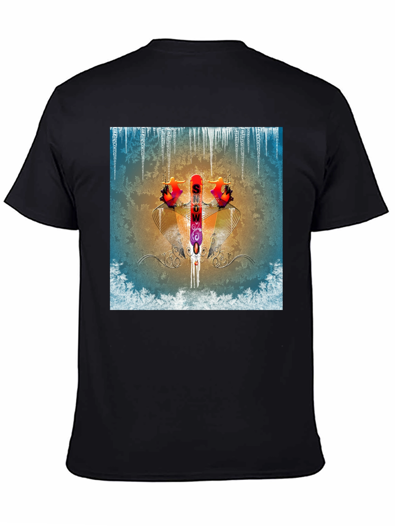 Abstract Graphic Print Tee - Winter Snow