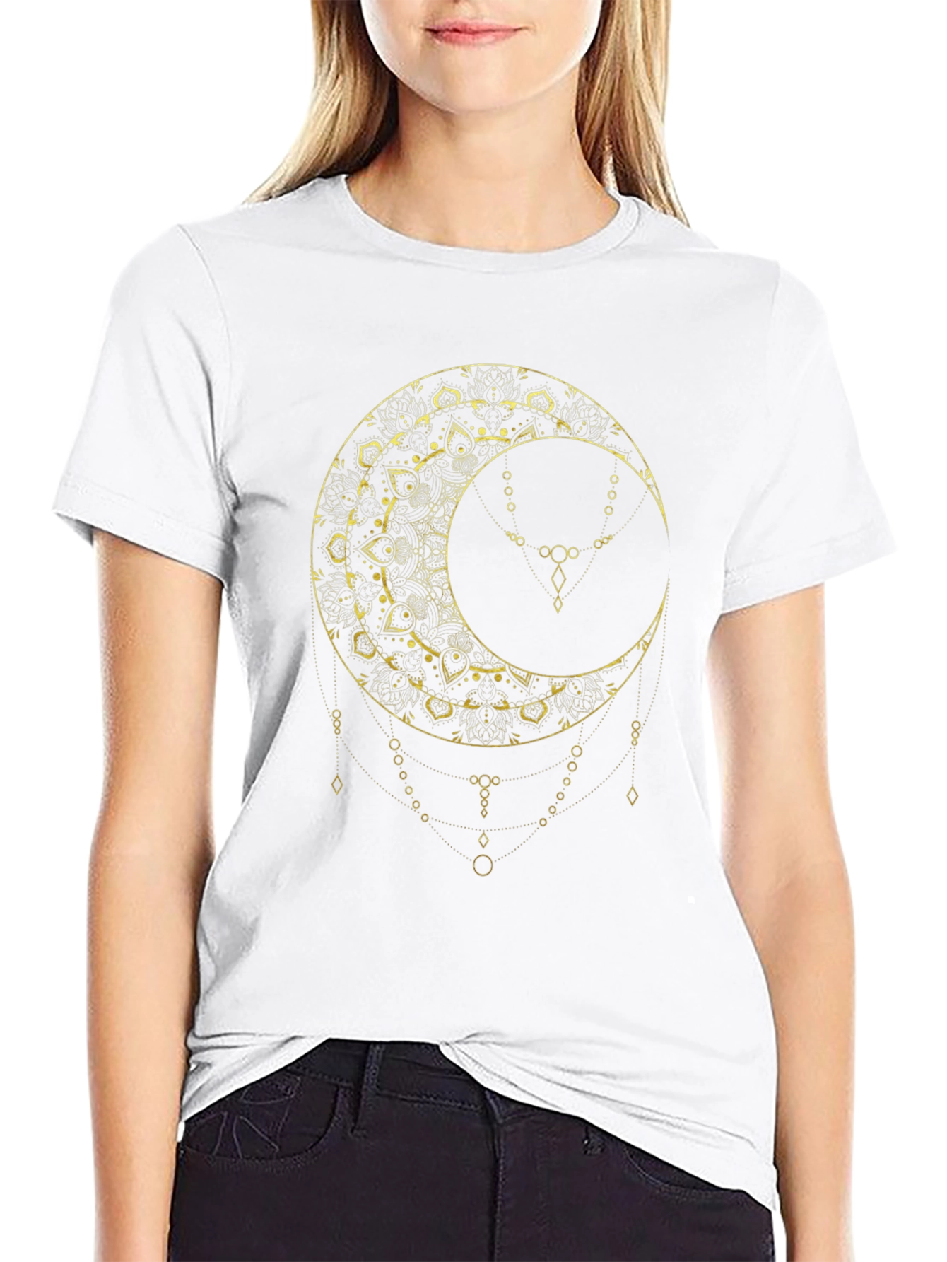 Celestial Moon Graphic Tee - Stylish Black T-Shirt