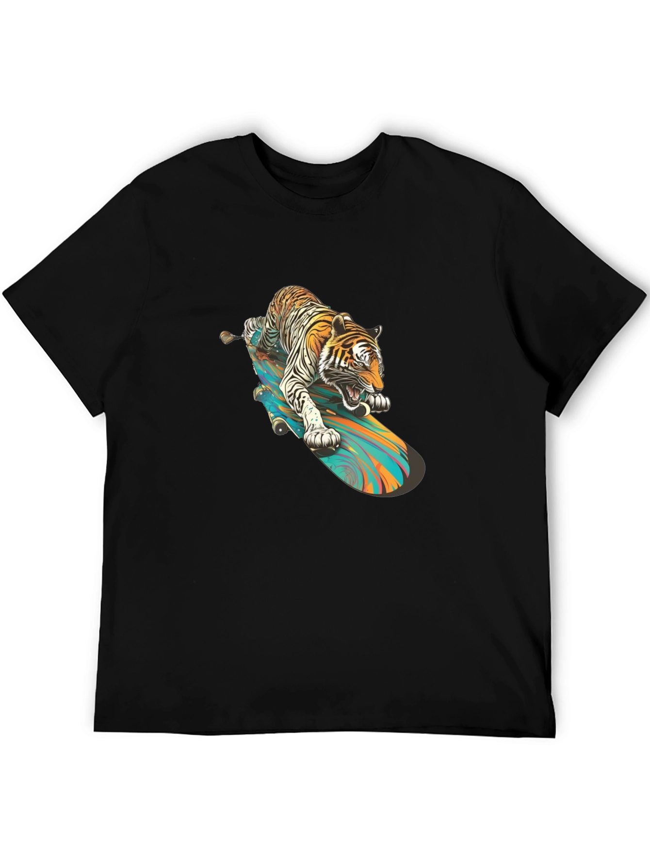Tiger Skateboard T-Shirt - Cool Graphic Tee