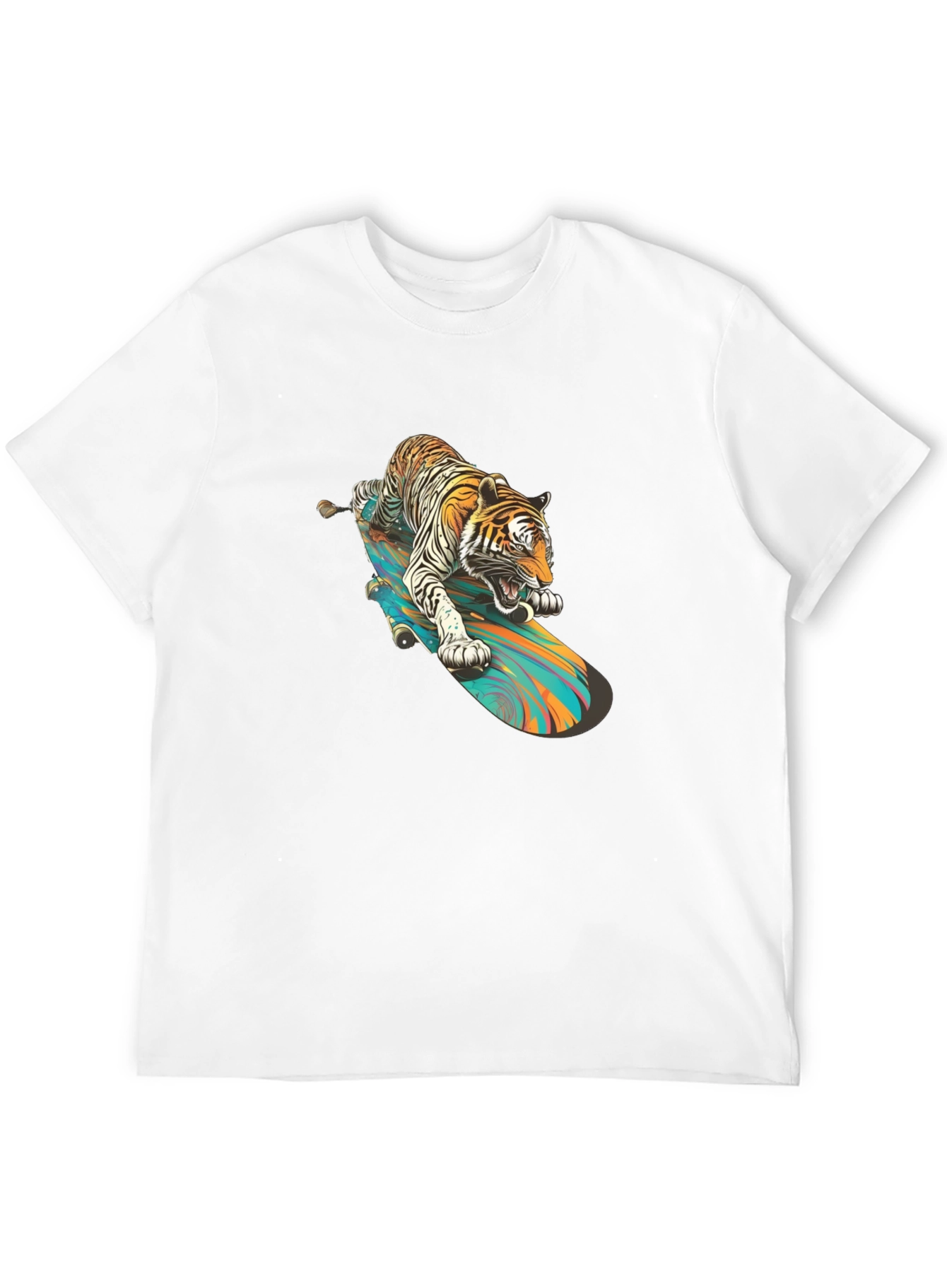 Tiger Skateboard T-Shirt - Cool Graphic Tee