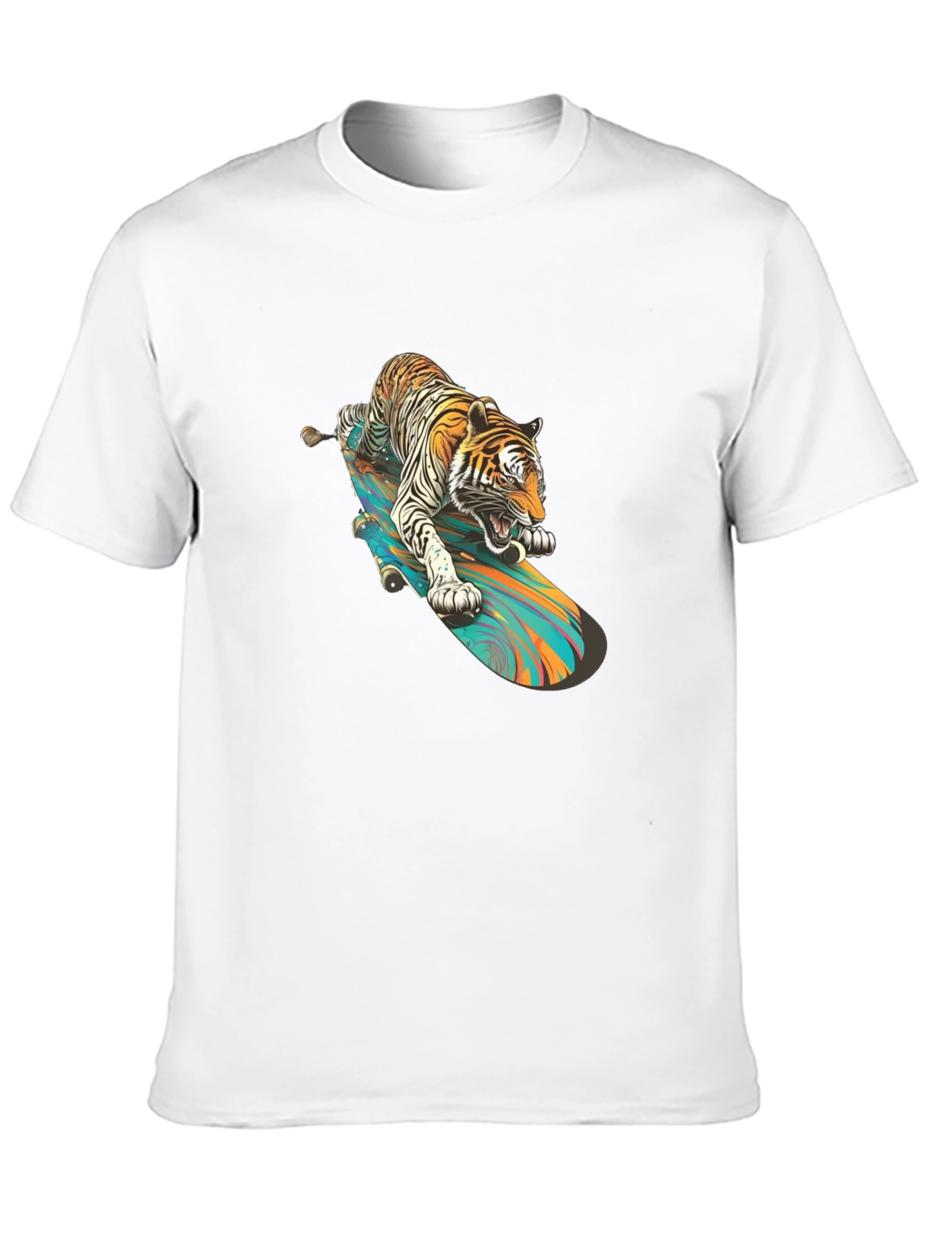 Tiger Skateboard T-Shirt - Cool Graphic Tee