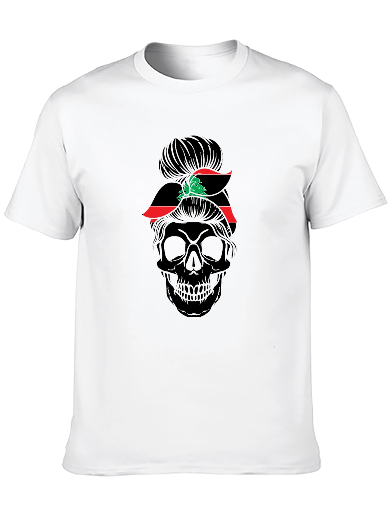 Skull Messy Bun T-Shirt