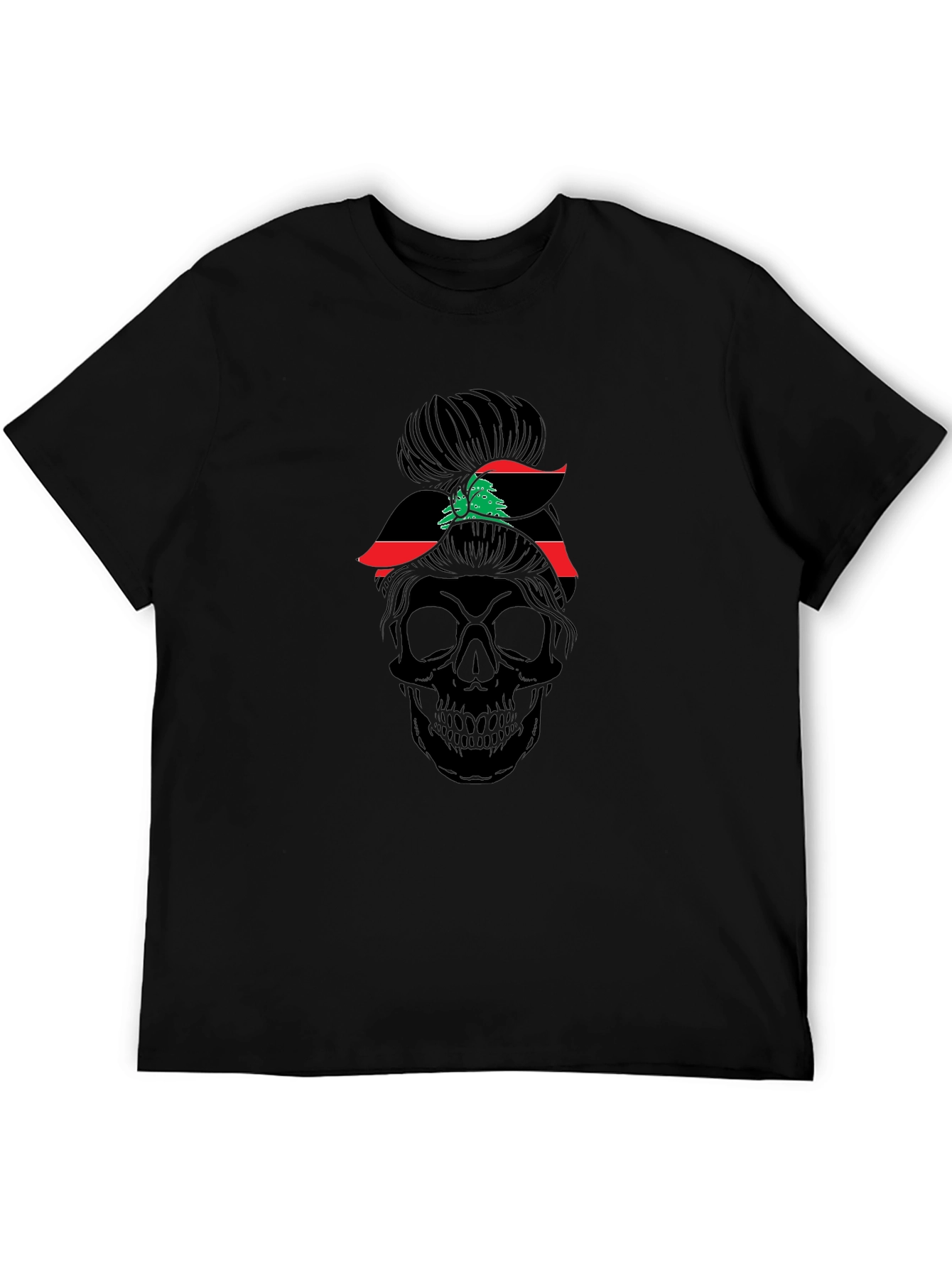 Skull Messy Bun T-Shirt