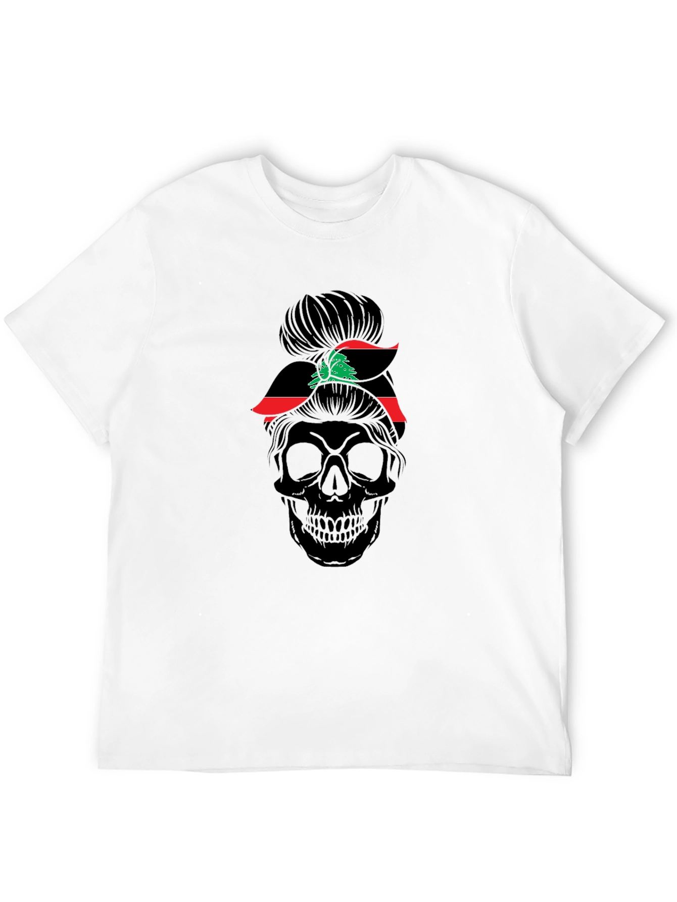 Skull Messy Bun T-Shirt