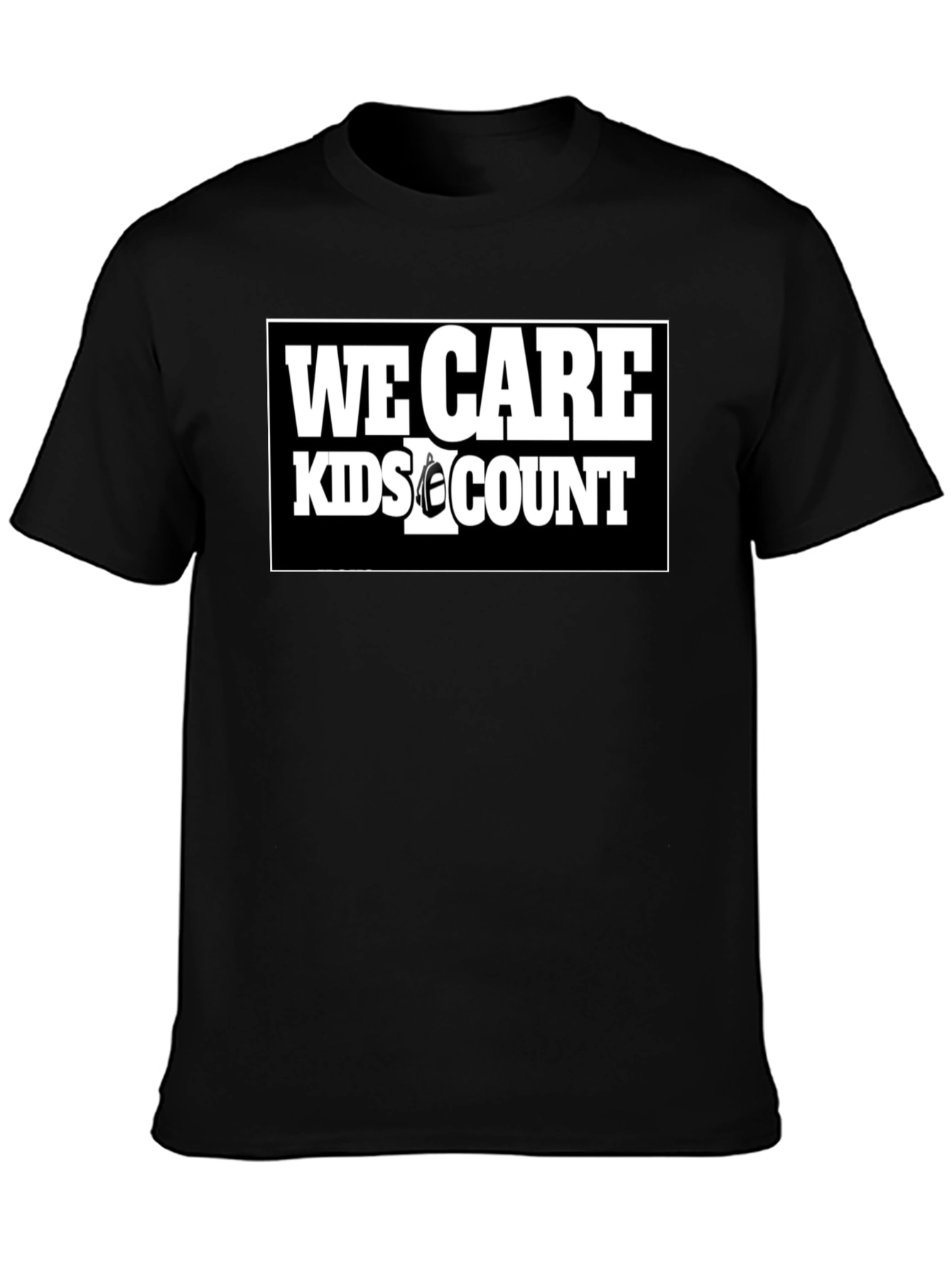 We Care Kids Count Black T-Shirt