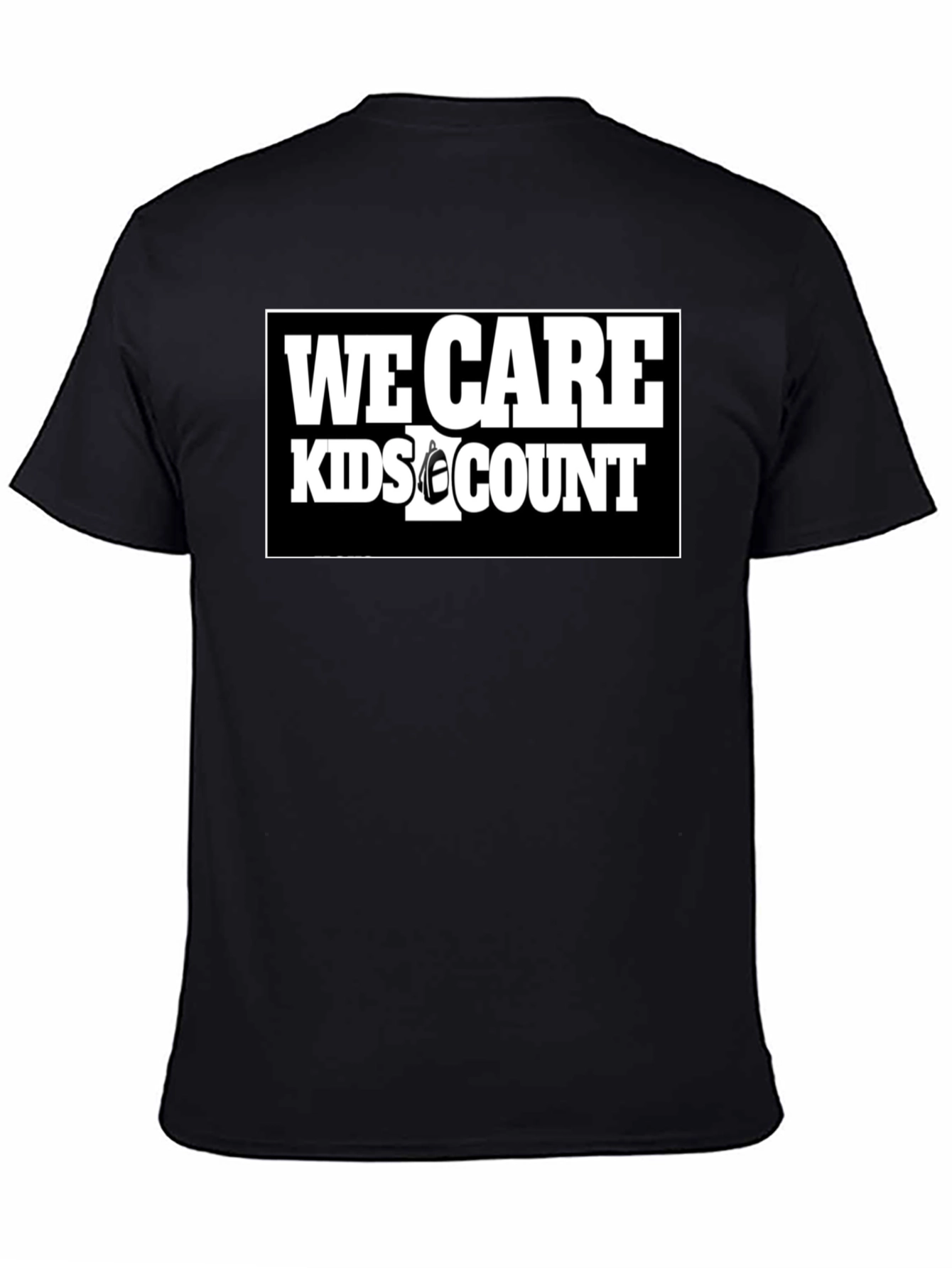 We Care Kids Count Black T-Shirt