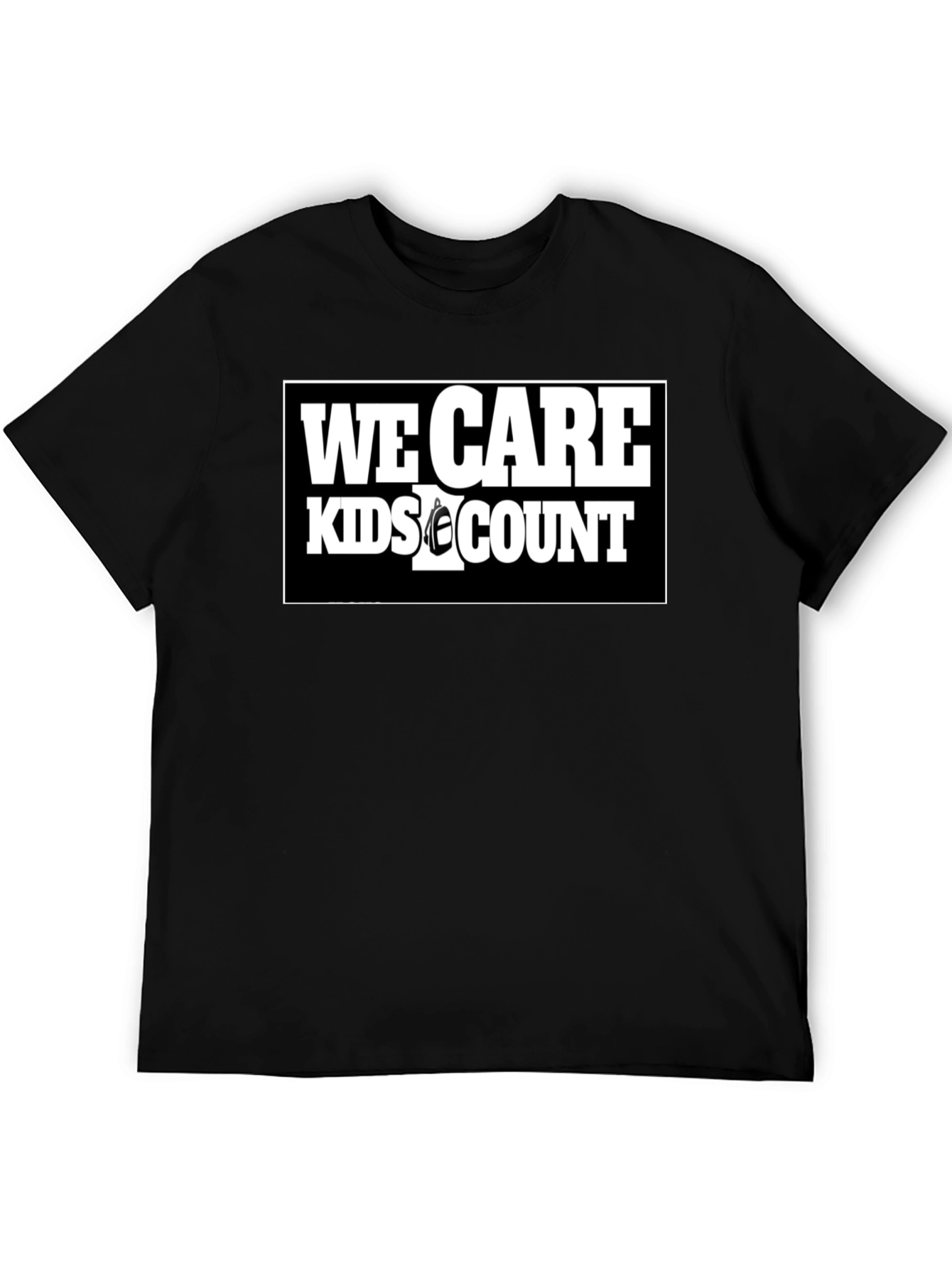 We Care Kids Count Black T-Shirt