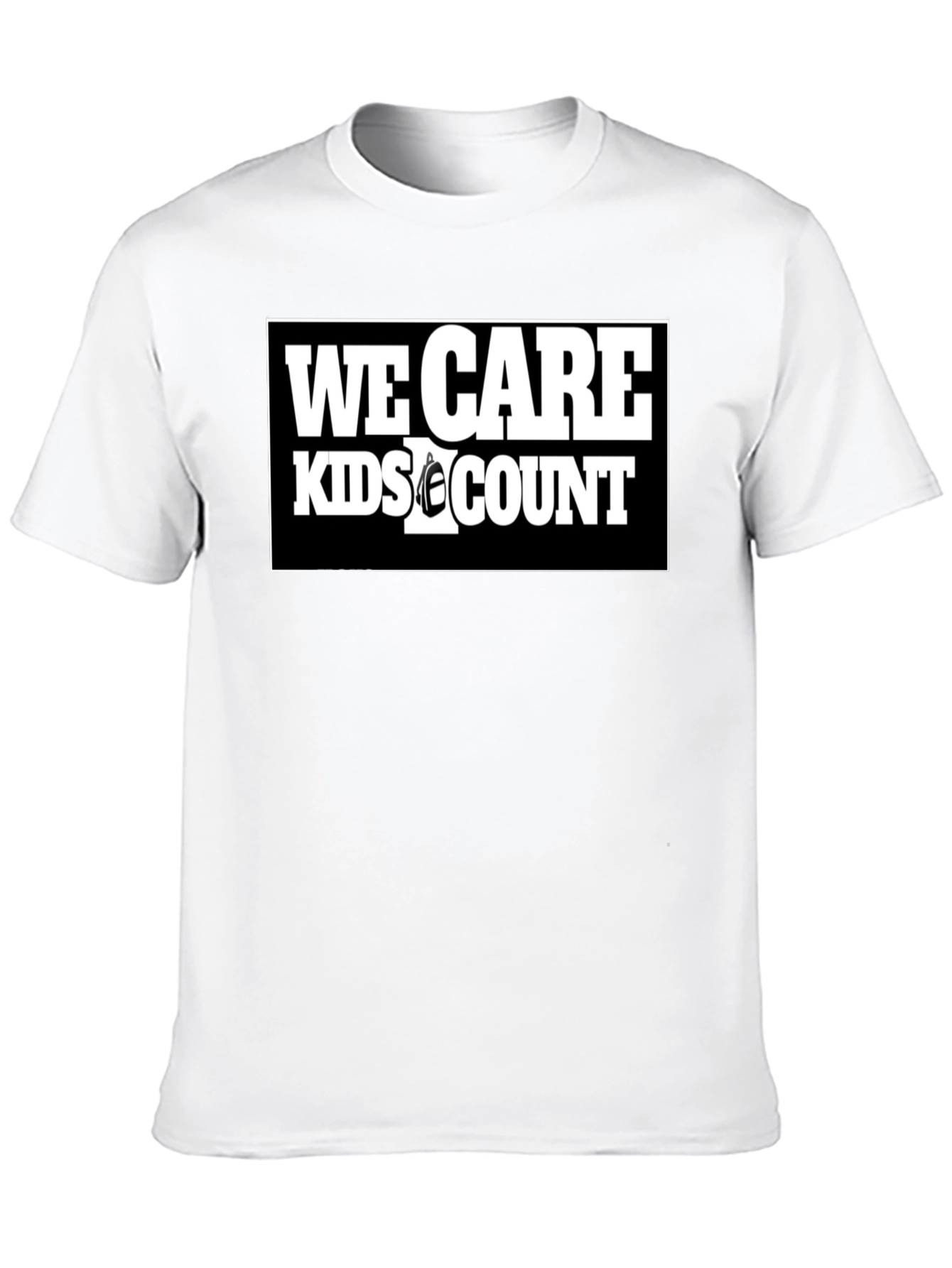 We Care Kids Count Black T-Shirt