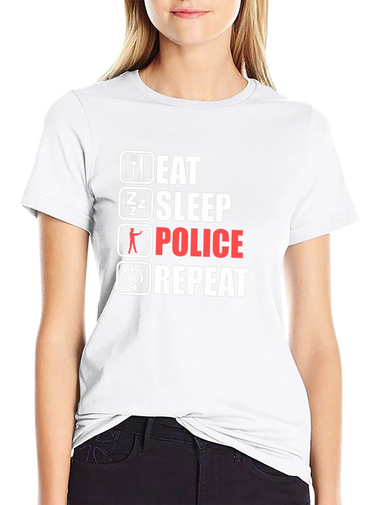 Eat Sleep Police Repeat Black T-Shirt