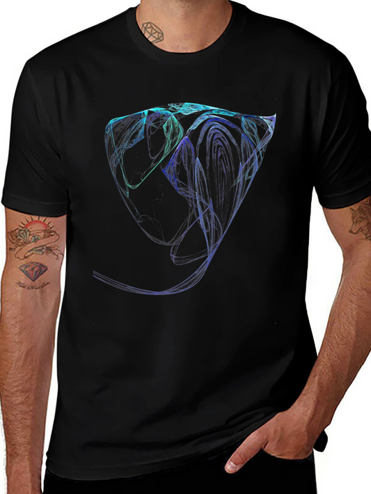 Abstract Lines Black Tee