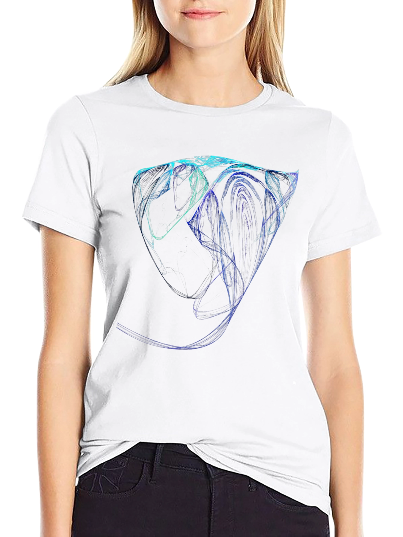 Abstract Lines Black Tee