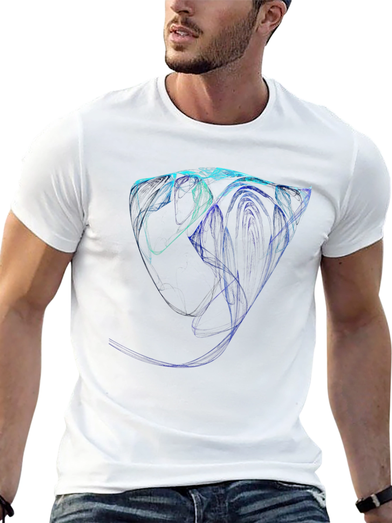 Abstract Lines Black Tee
