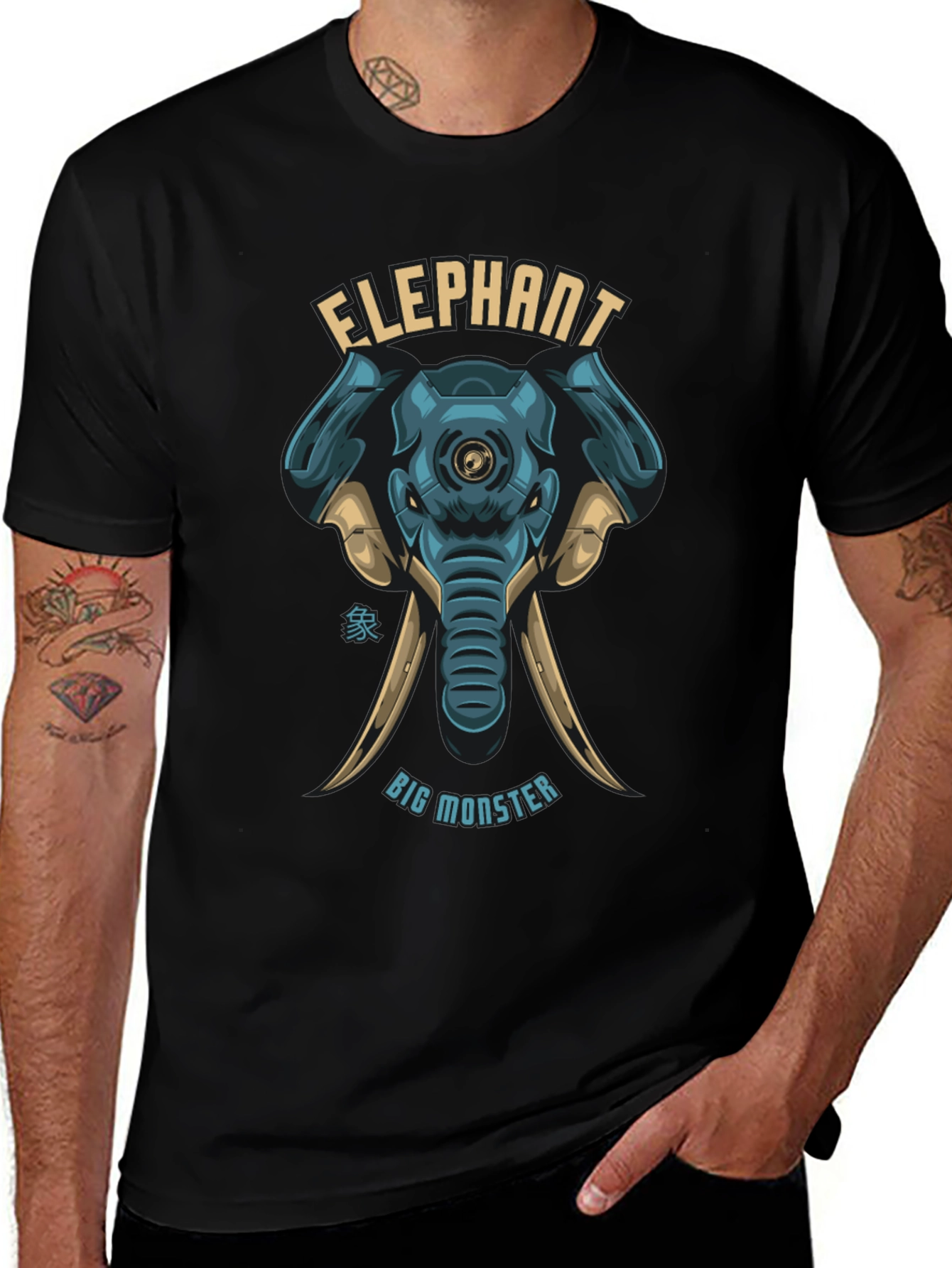 Elephant Big Monster Black T-Shirt