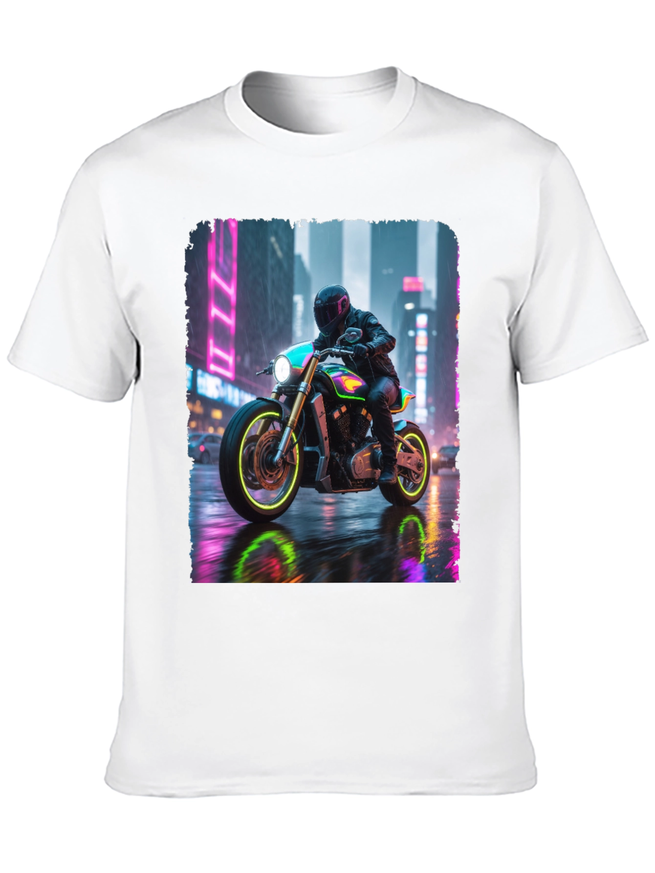 Neon Rider Tee - Urban Motorcycle Design