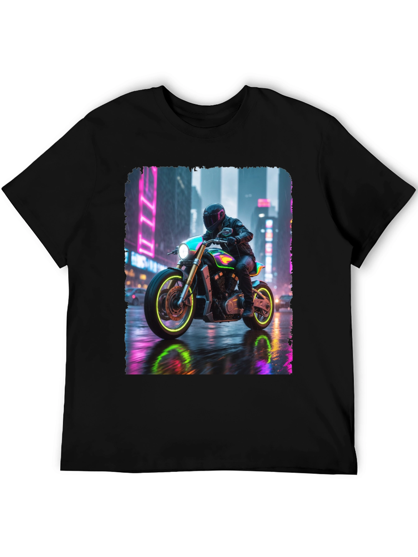 Neon Rider Tee - Urban Motorcycle Design