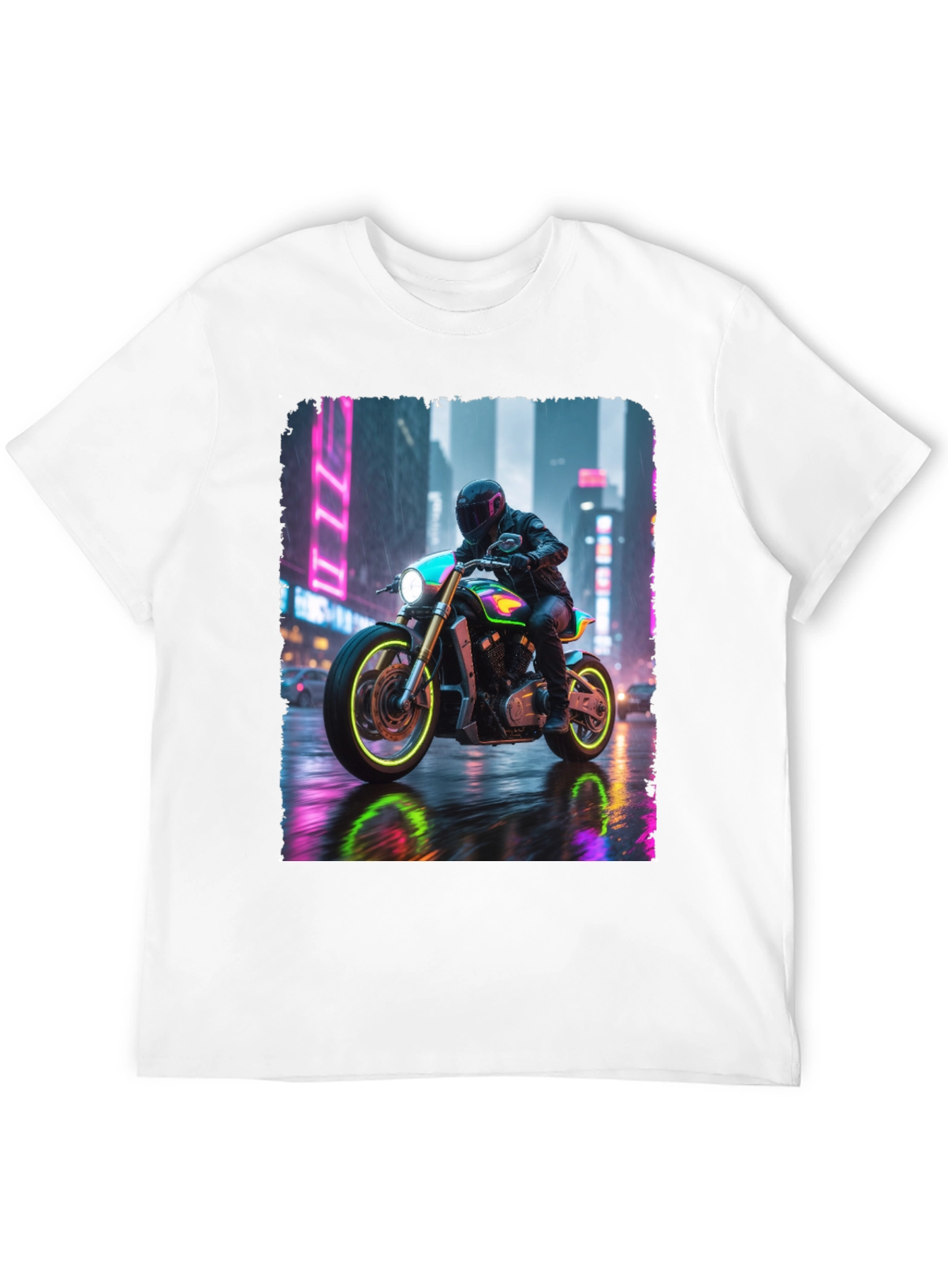 Neon Rider Tee - Urban Motorcycle Design