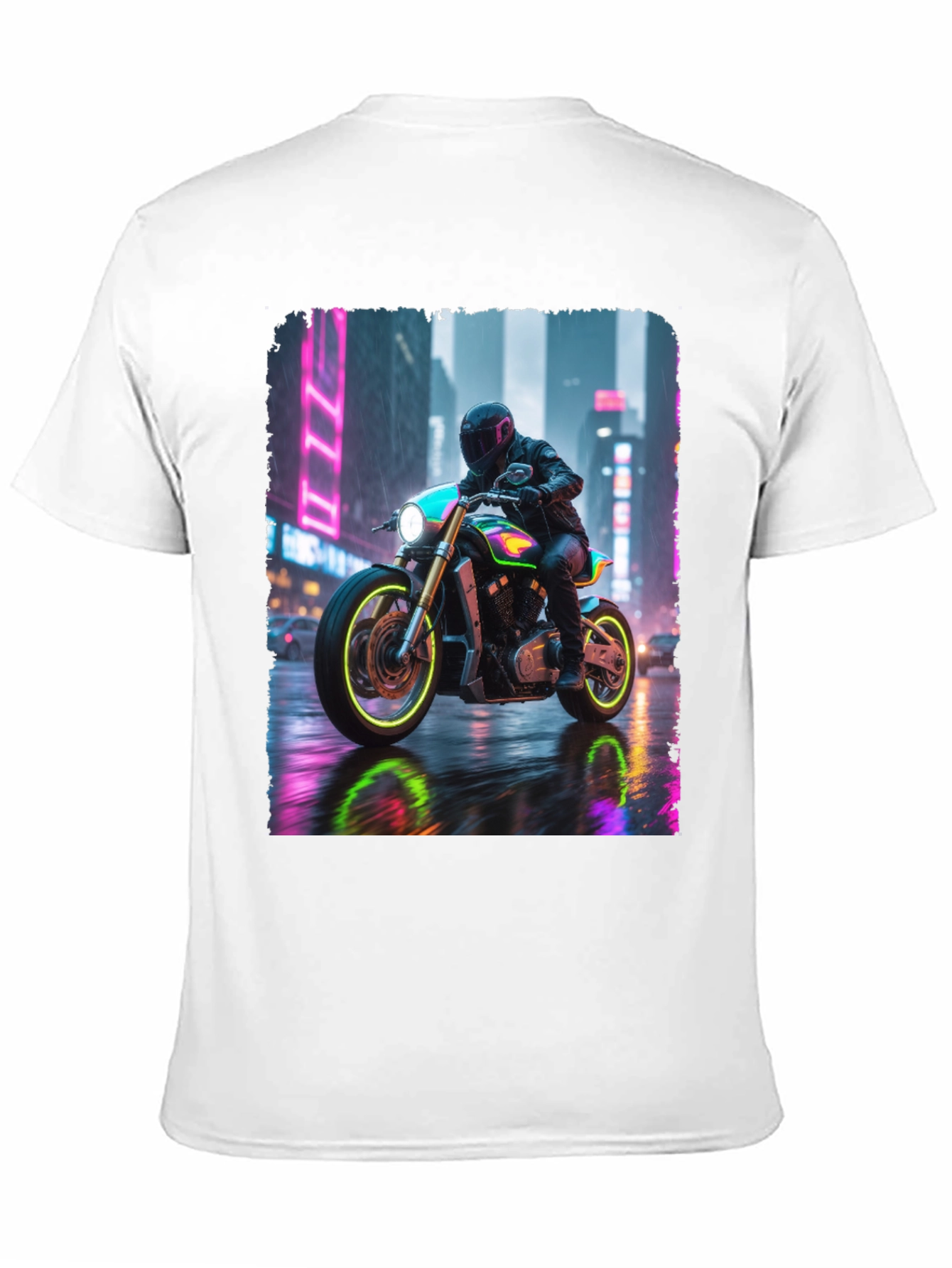 Neon Rider Tee - Urban Motorcycle Design