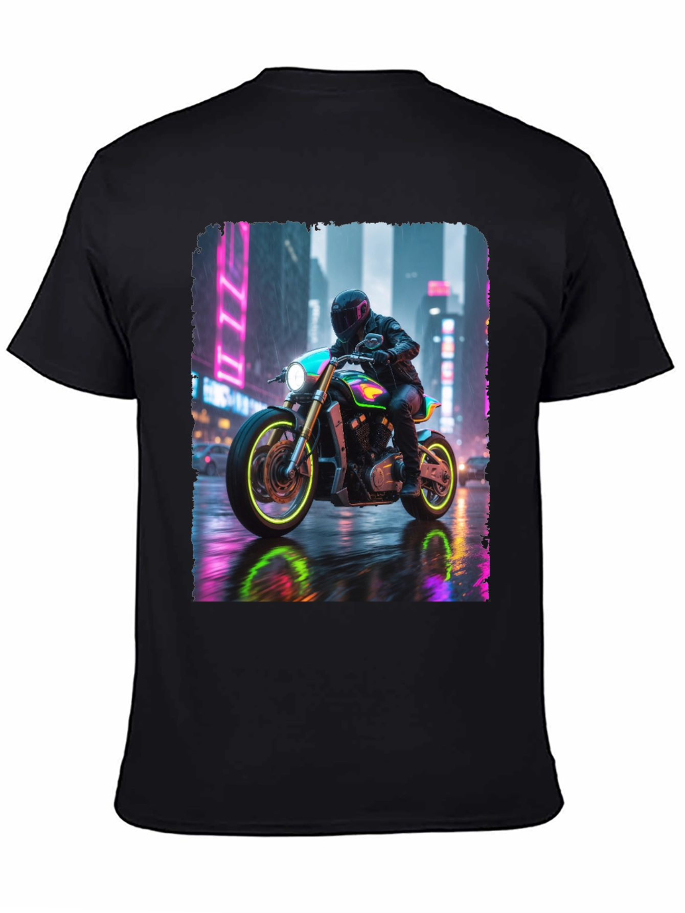 Neon Rider Tee - Urban Motorcycle Design