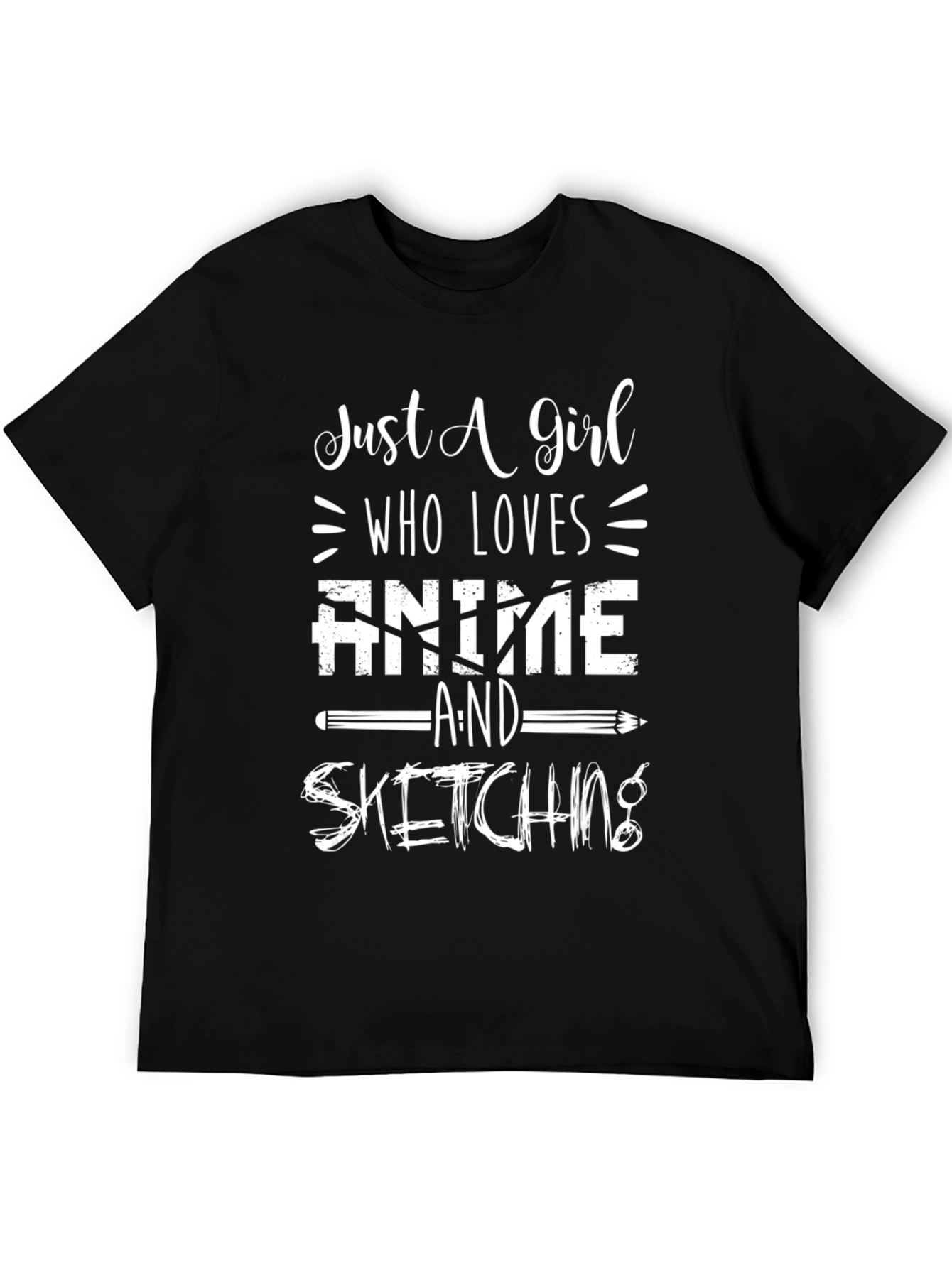 Anime & Sketching Black Graphic Tee