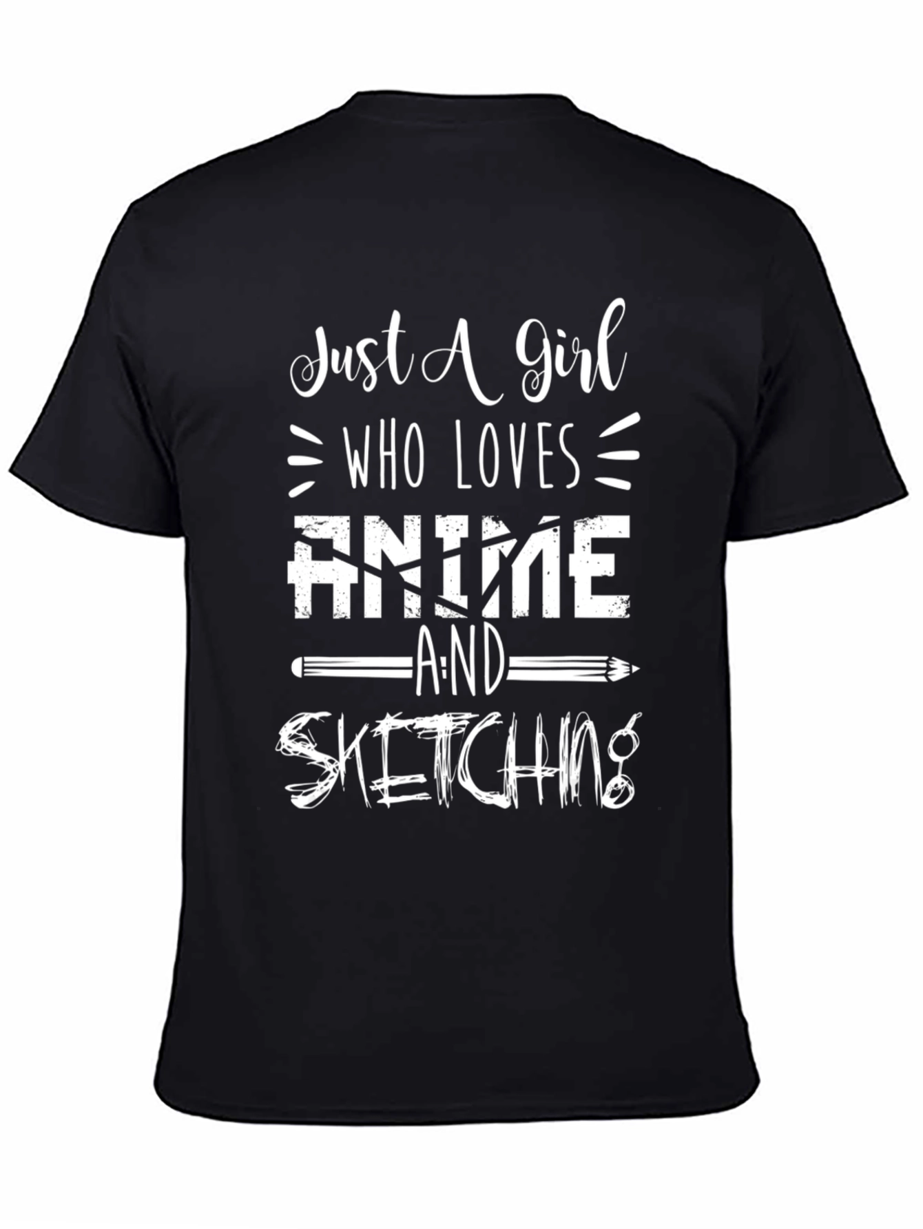 Anime & Sketching Black Graphic Tee