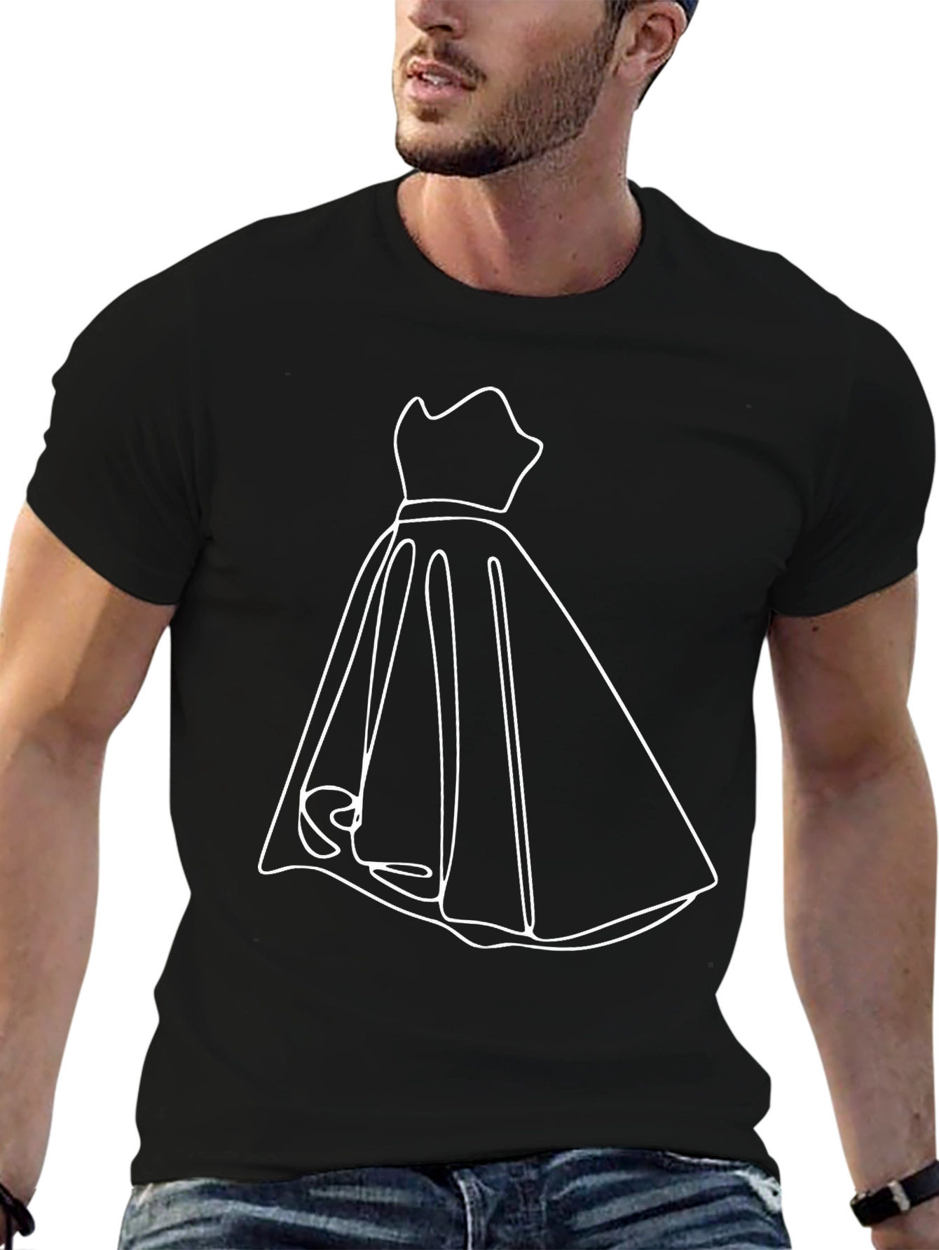 Modern Minimalist Dress Graphic Tee - Black