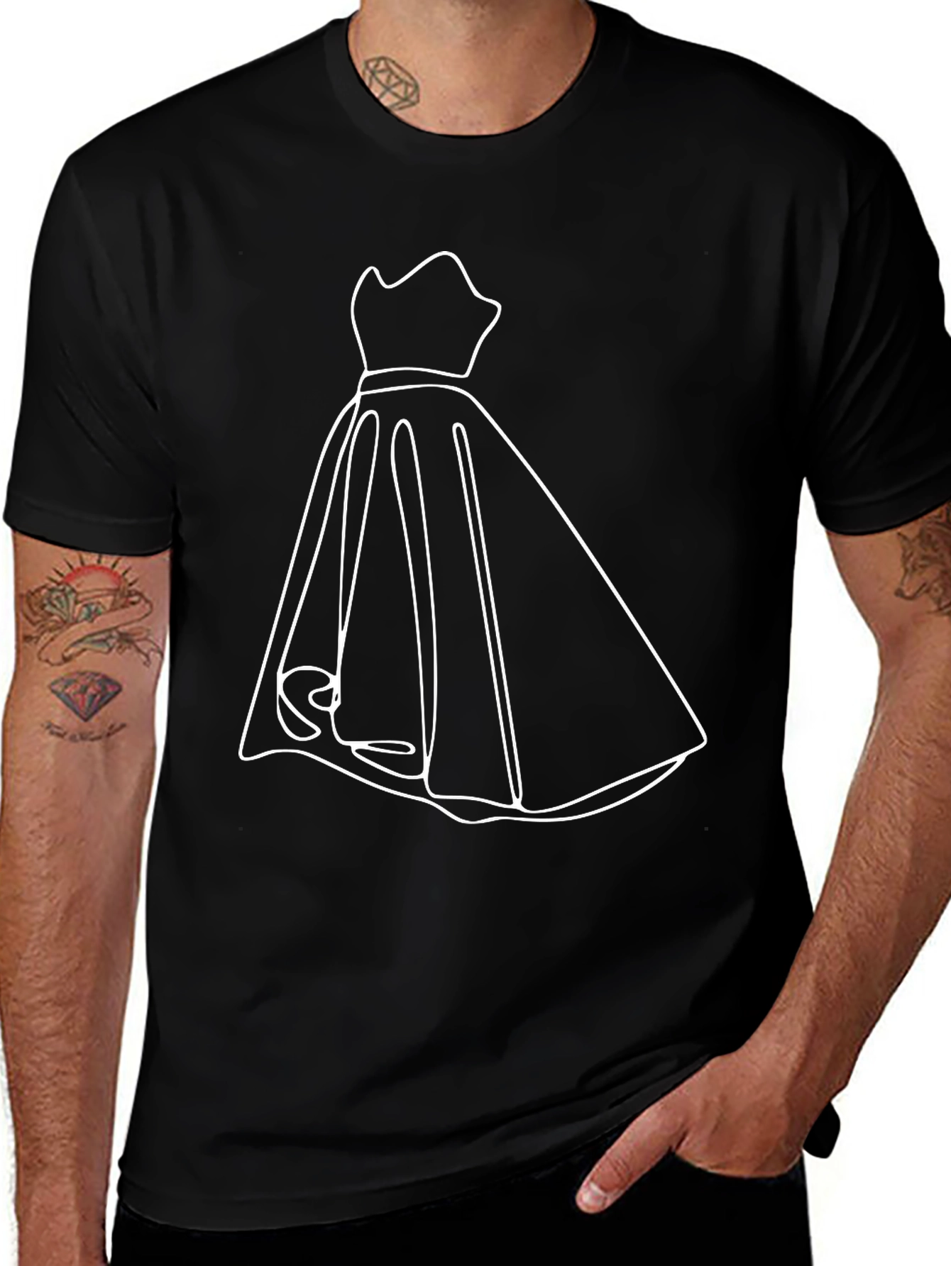 Modern Minimalist Dress Graphic Tee - Black
