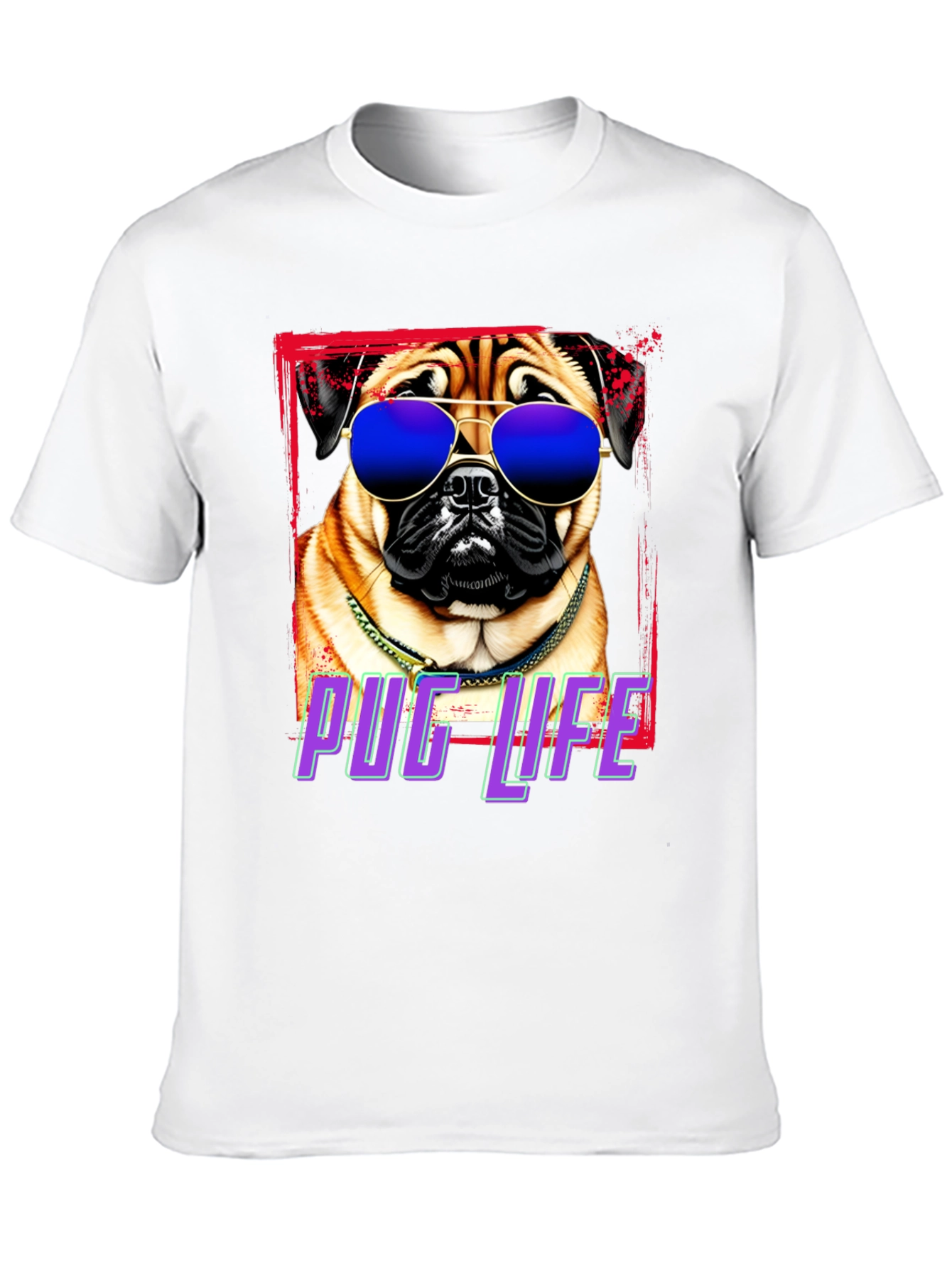 Pug Life T-Shirt - Cool Dog in Shades