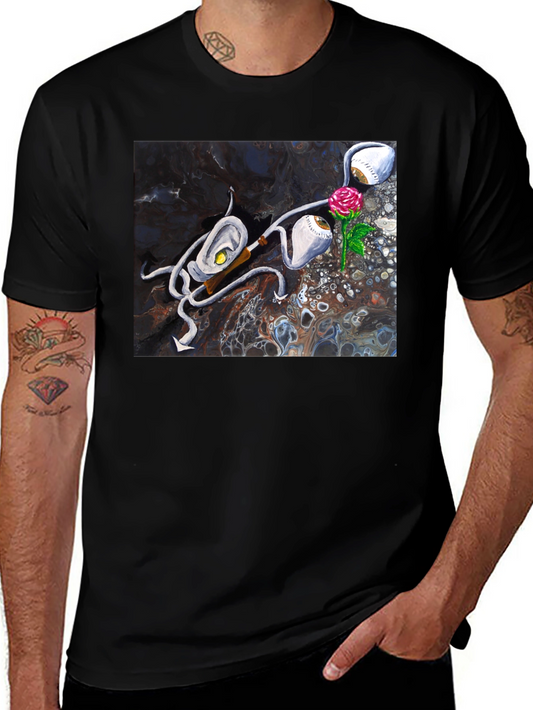 Abstract Rose & Eye T-Shirt - Unique Graphic Tee