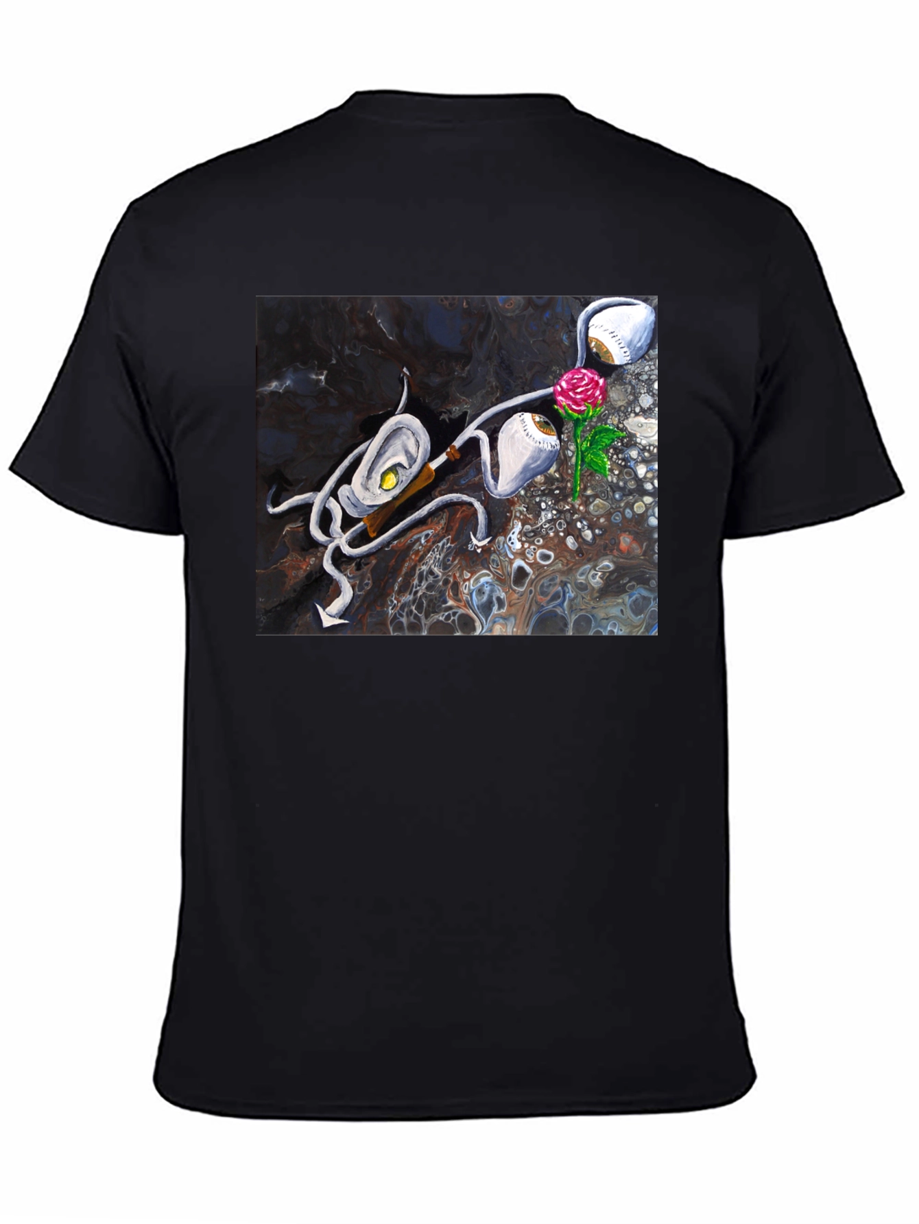 Abstract Rose & Eye T-Shirt - Unique Graphic Tee
