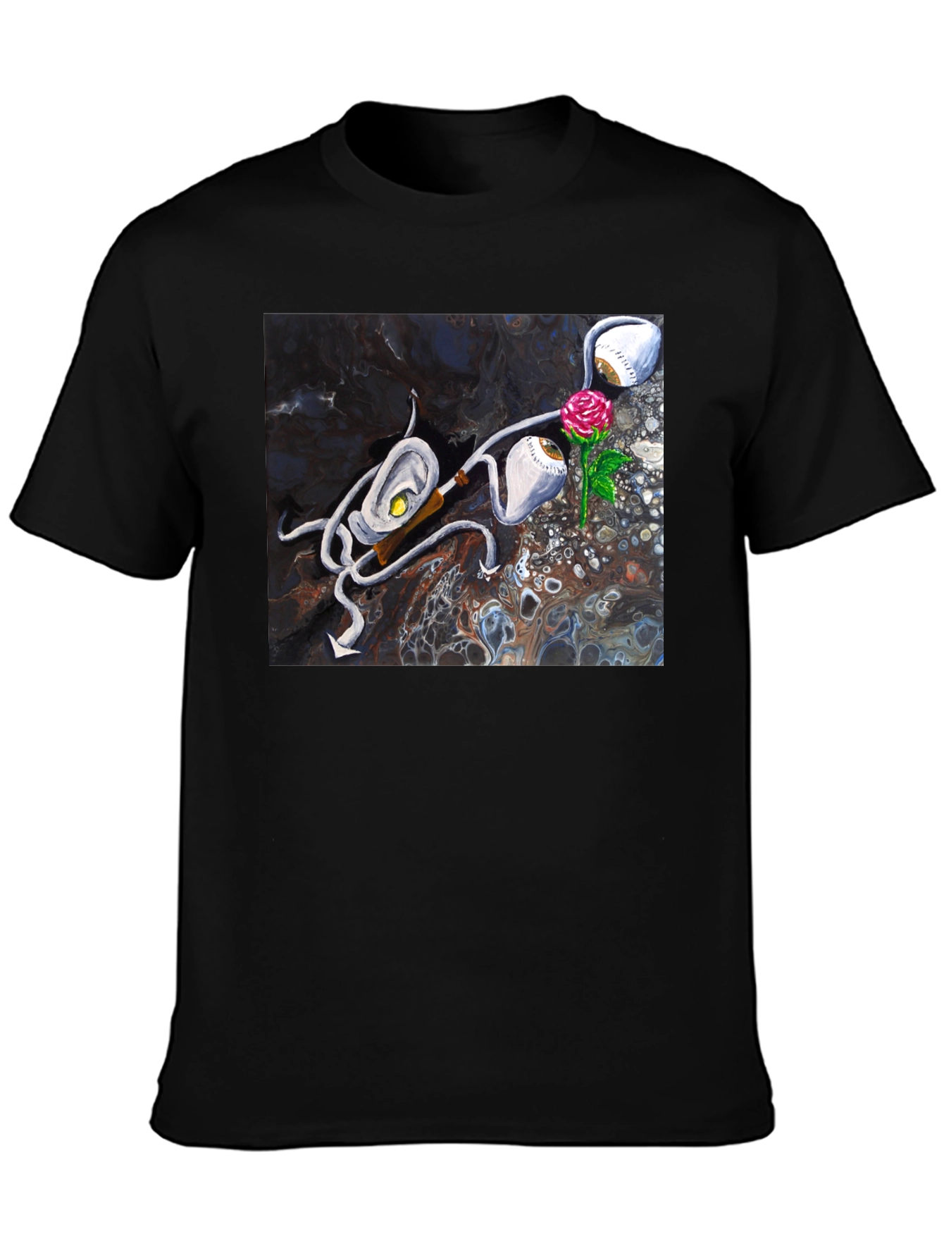 Abstract Rose & Eye T-Shirt - Unique Graphic Tee