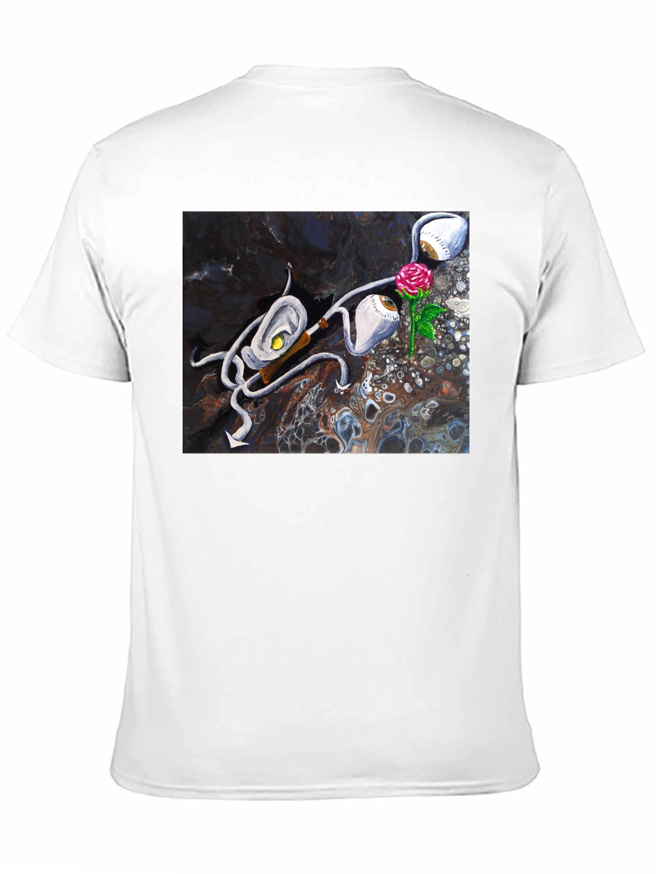 Abstract Rose & Eye T-Shirt - Unique Graphic Tee
