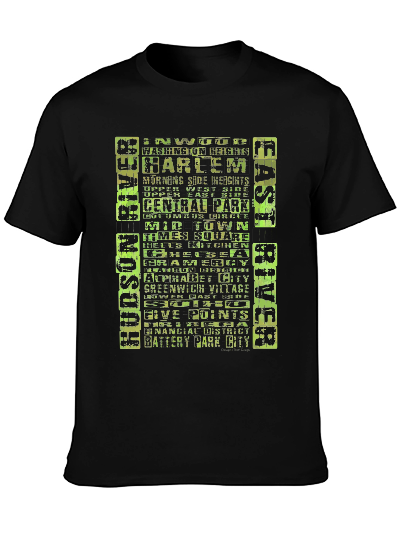 NYC Neighborhoods T-Shirt - Black