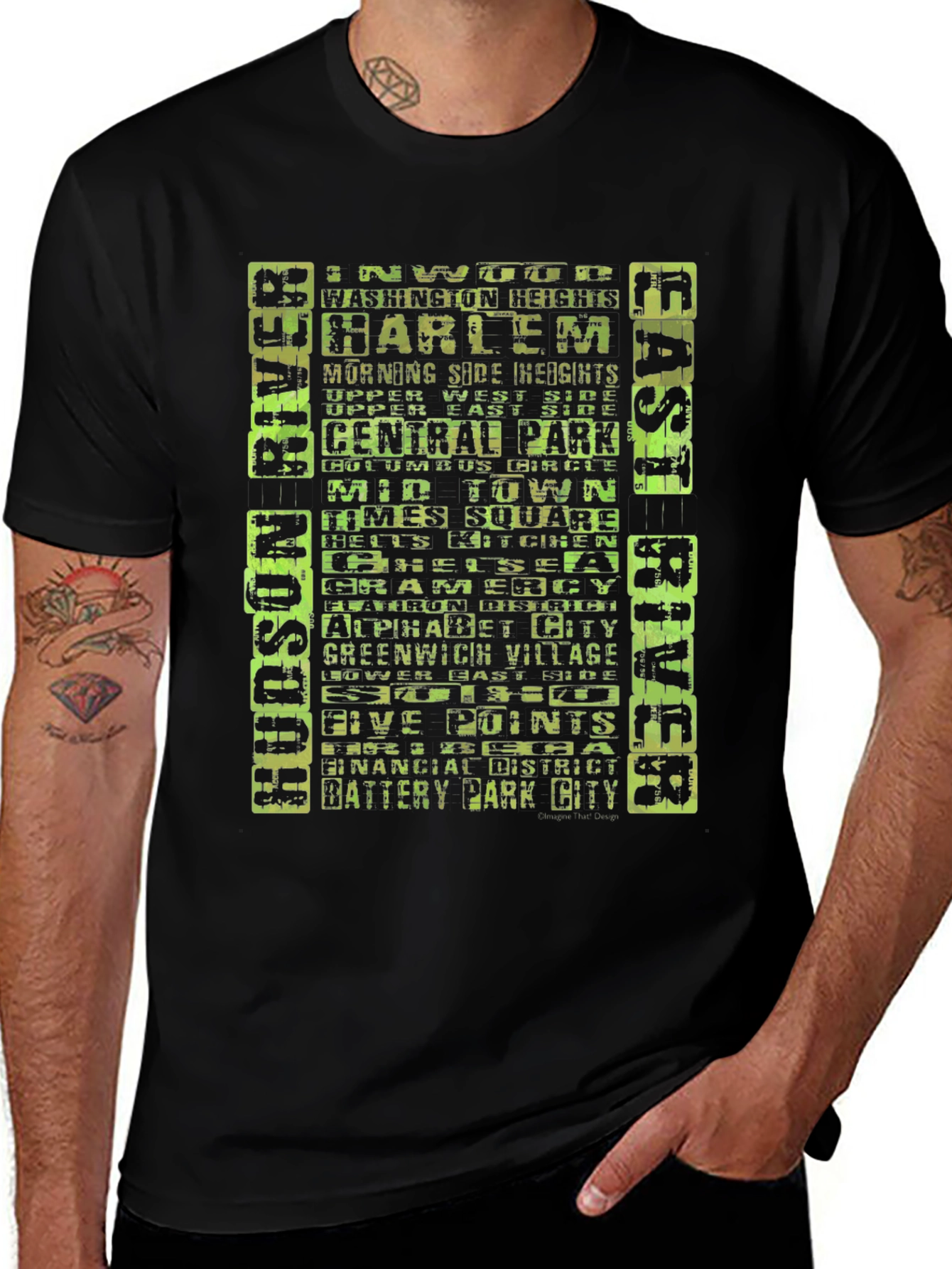 NYC Neighborhoods T-Shirt - Black