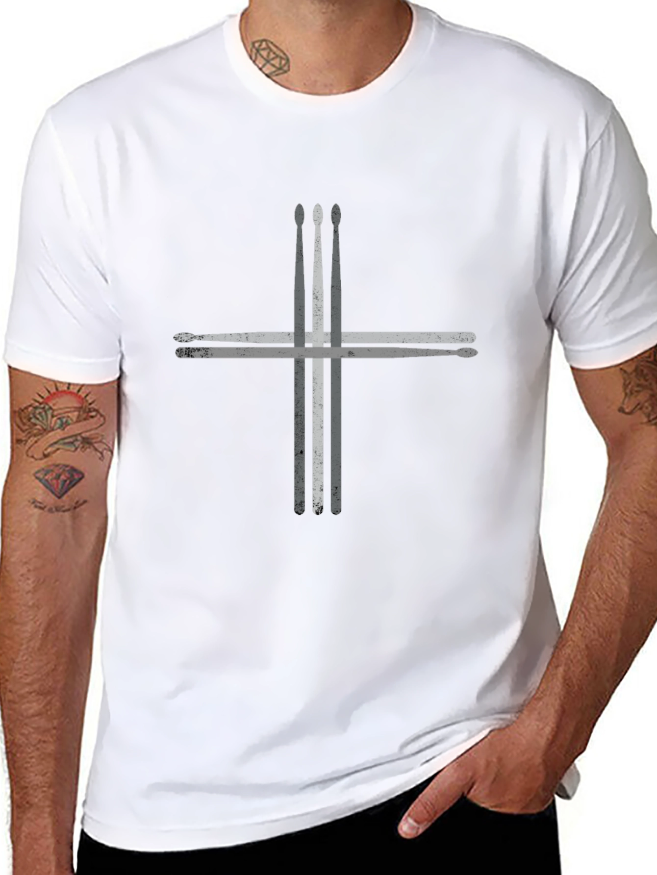 Drumsticks Graphic T-Shirt - Musician Style