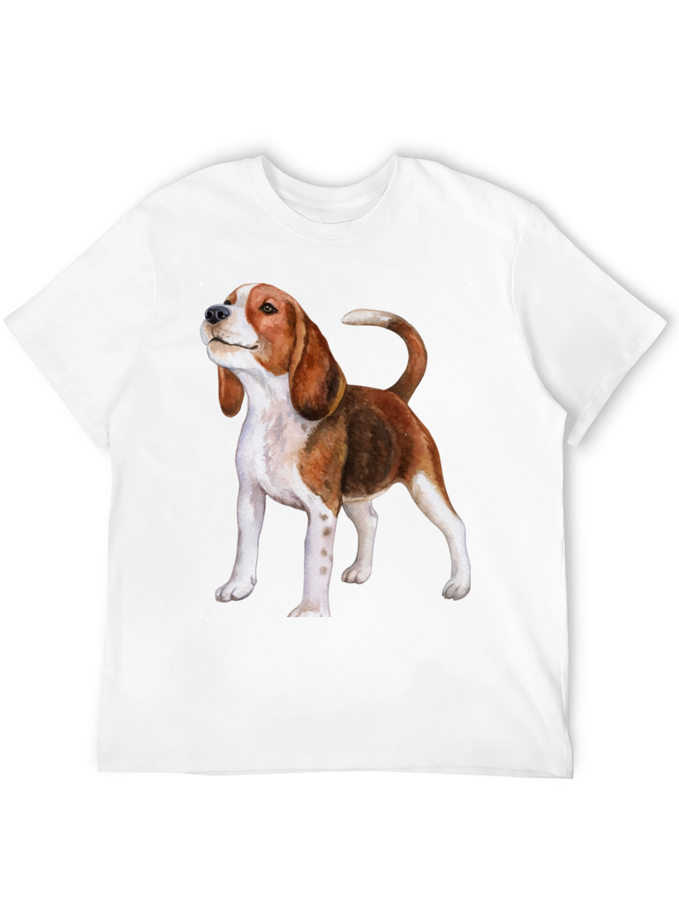 Beagle Dog Graphic Print Black T-Shirt