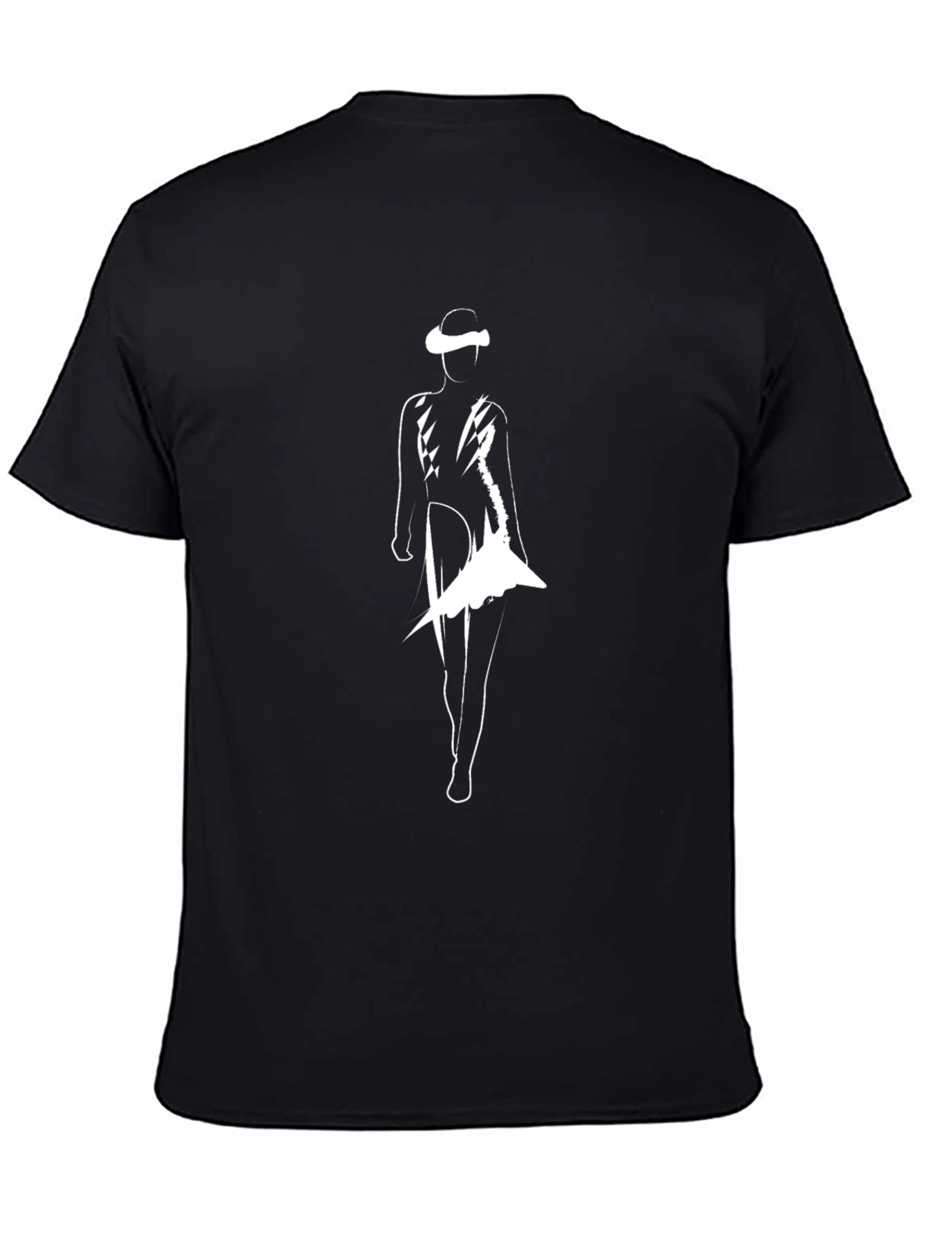 Stylish Black T-Shirt with Abstract Figure Print