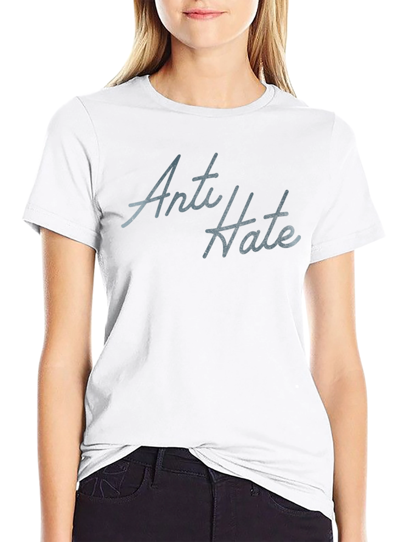 Anti Hate Graphic Tee - Soft Cotton Casual T-Shirt