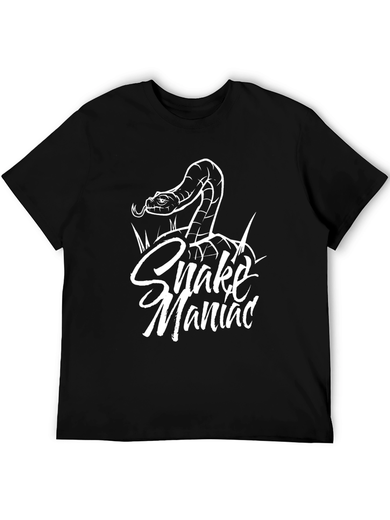 Snake Maniac Graphic Black T-Shirt