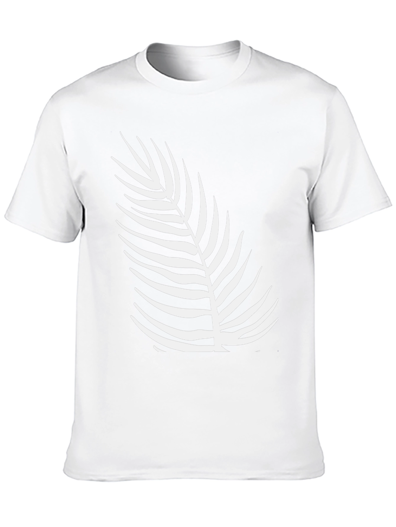 Stylish Black Tee with Tropical Leaf Design