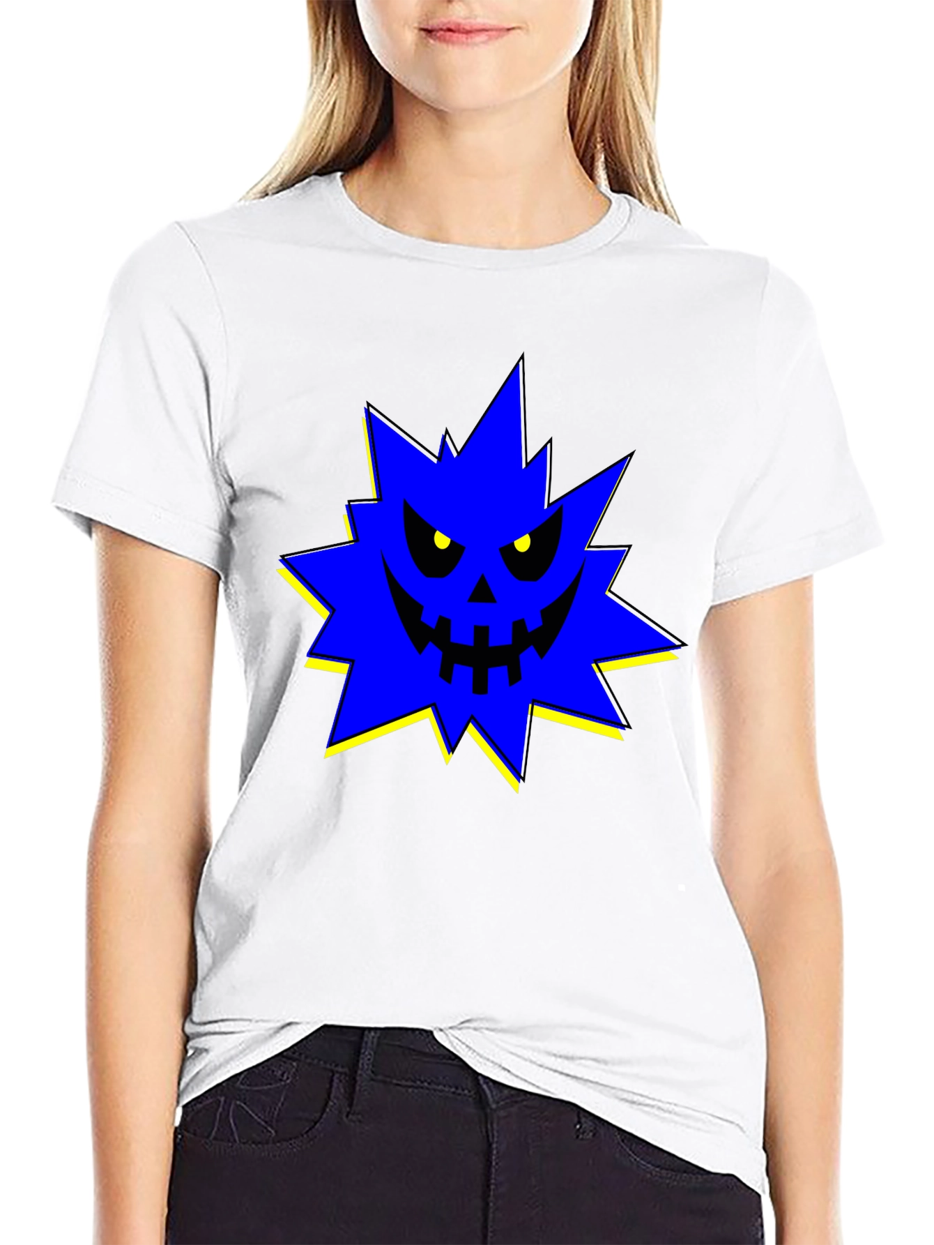 Edgy Spiky Monster Graphic T-Shirt