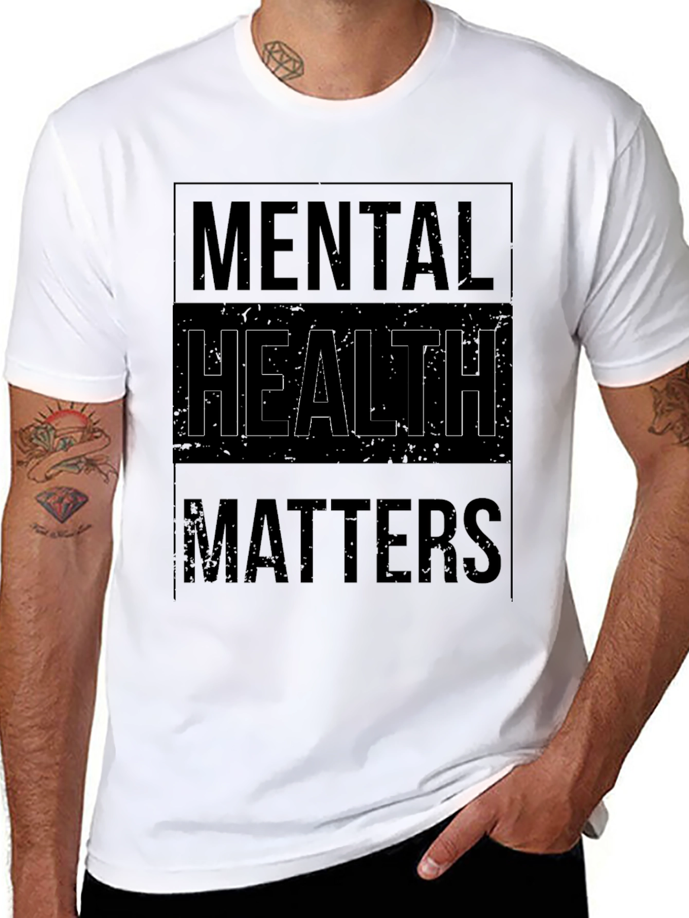 Mental Health Matters Graphic Tee - Black Cotton T-Shirt