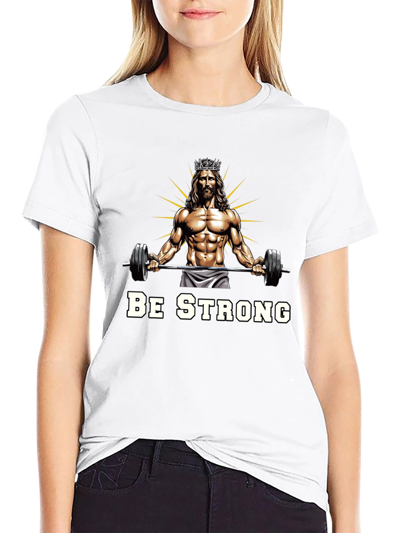 Be Strong Jesus Gym T-Shirt