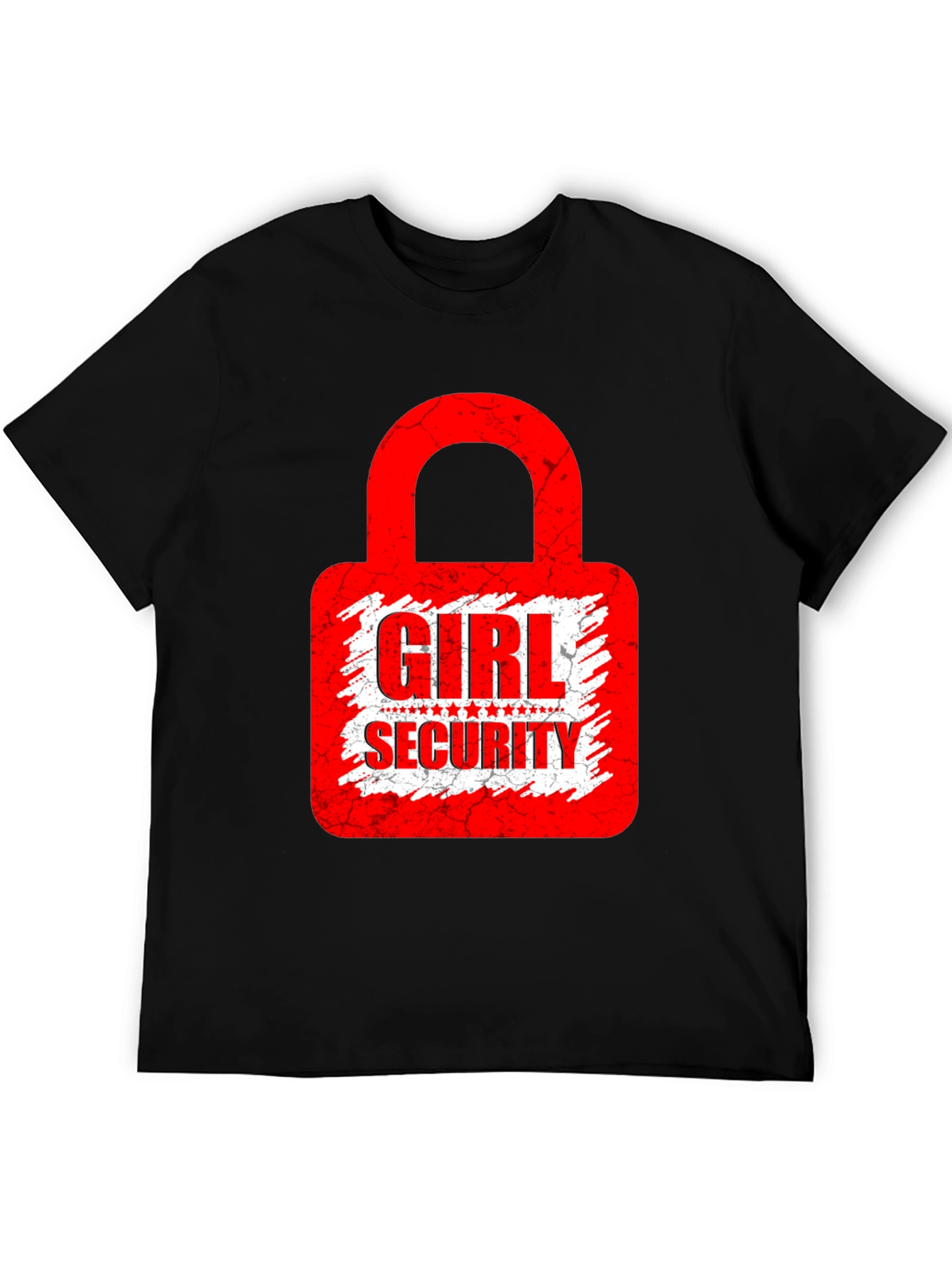 Girl Security Graphic Tee - Black Cotton T-Shirt