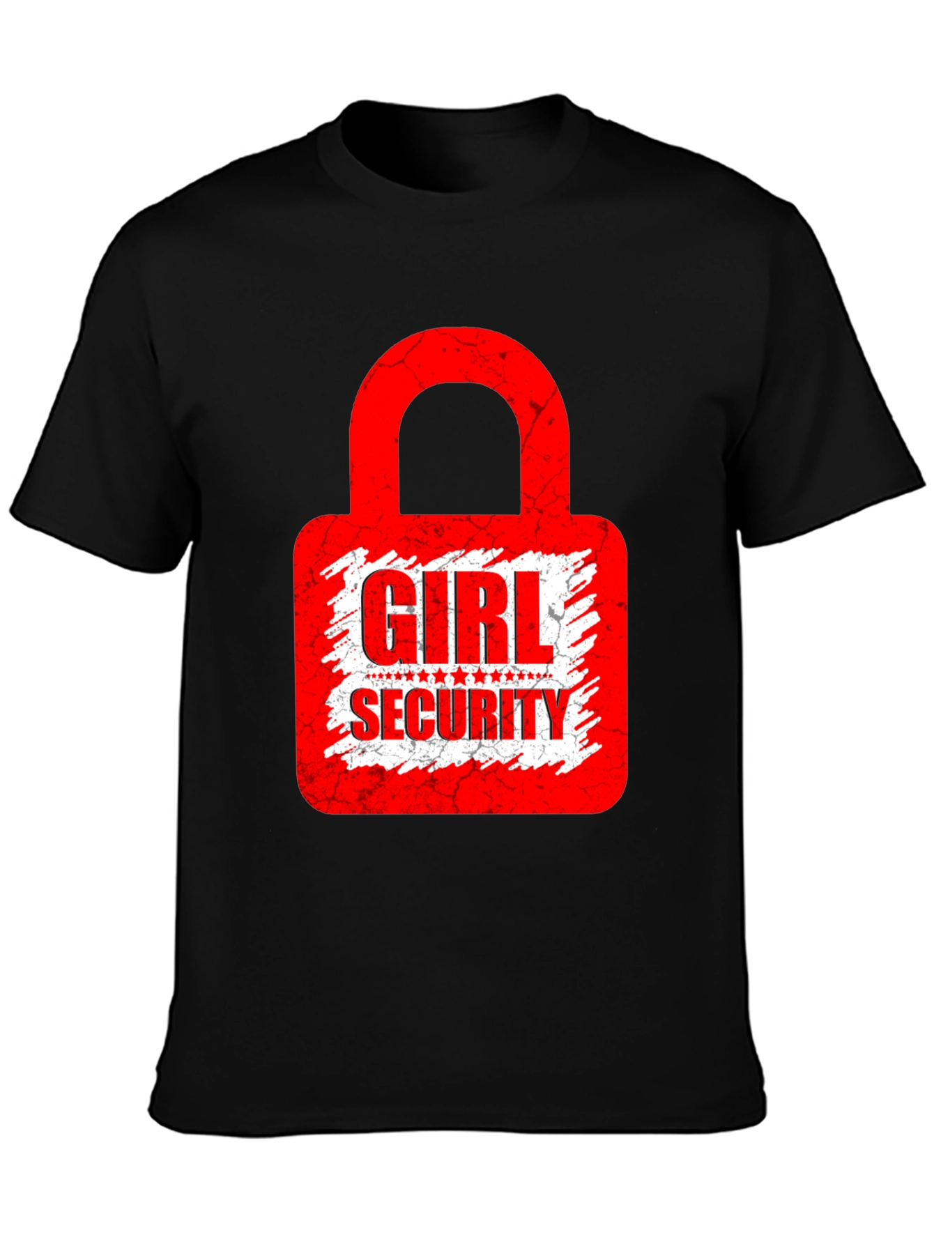Girl Security Graphic Tee - Black Cotton T-Shirt
