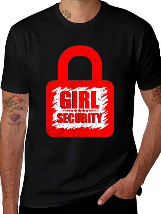Girl Security Graphic Tee - Black Cotton T-Shirt