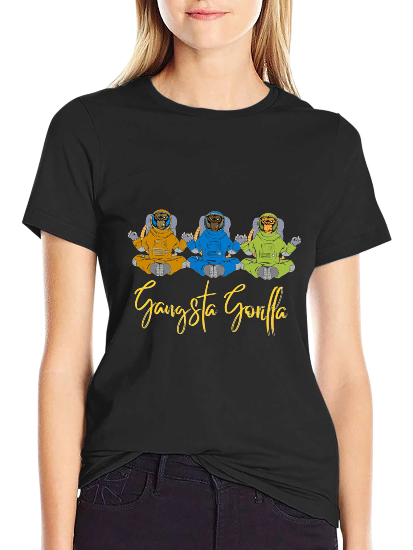Gangsta Gorilla T-Shirt - Meditating Ape Design