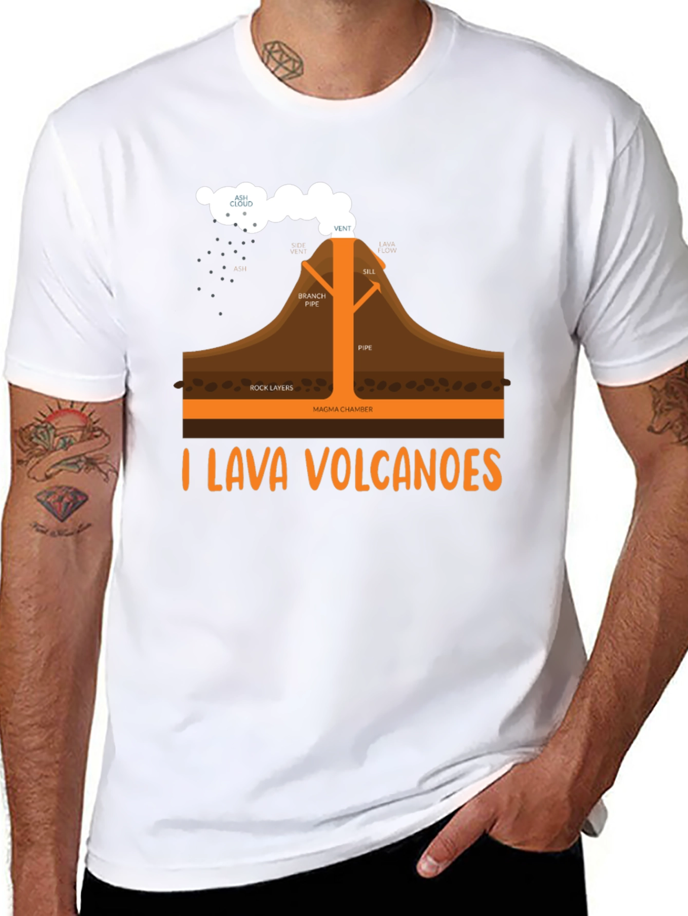 I Lava Volcanoes Funny Graphic T-Shirt