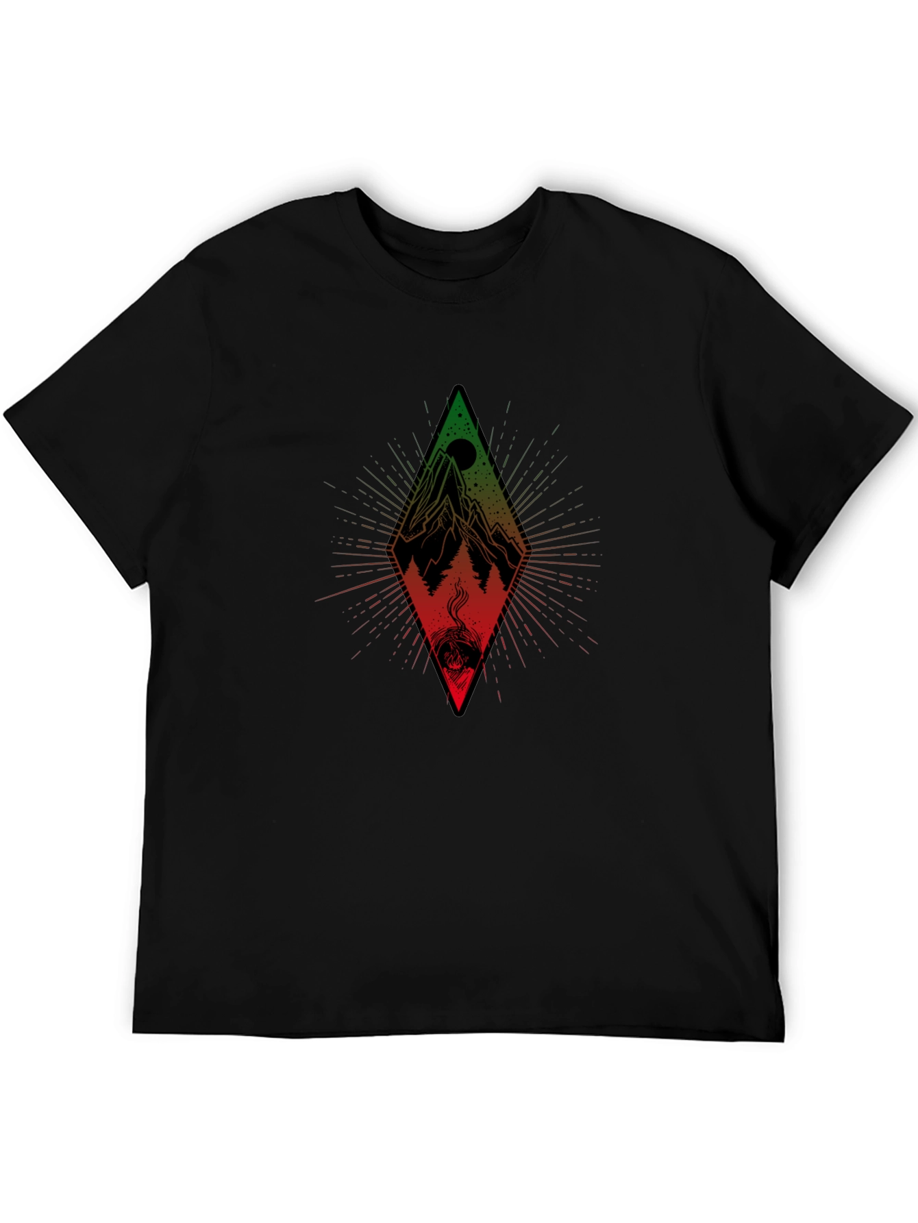 Mountain Diamond Graphic Tee - Black